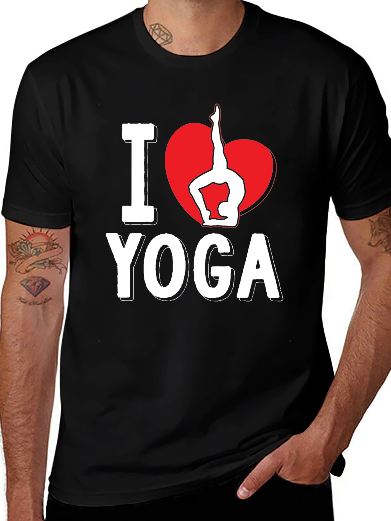 I Heart Yoga Black Graphic Tee
