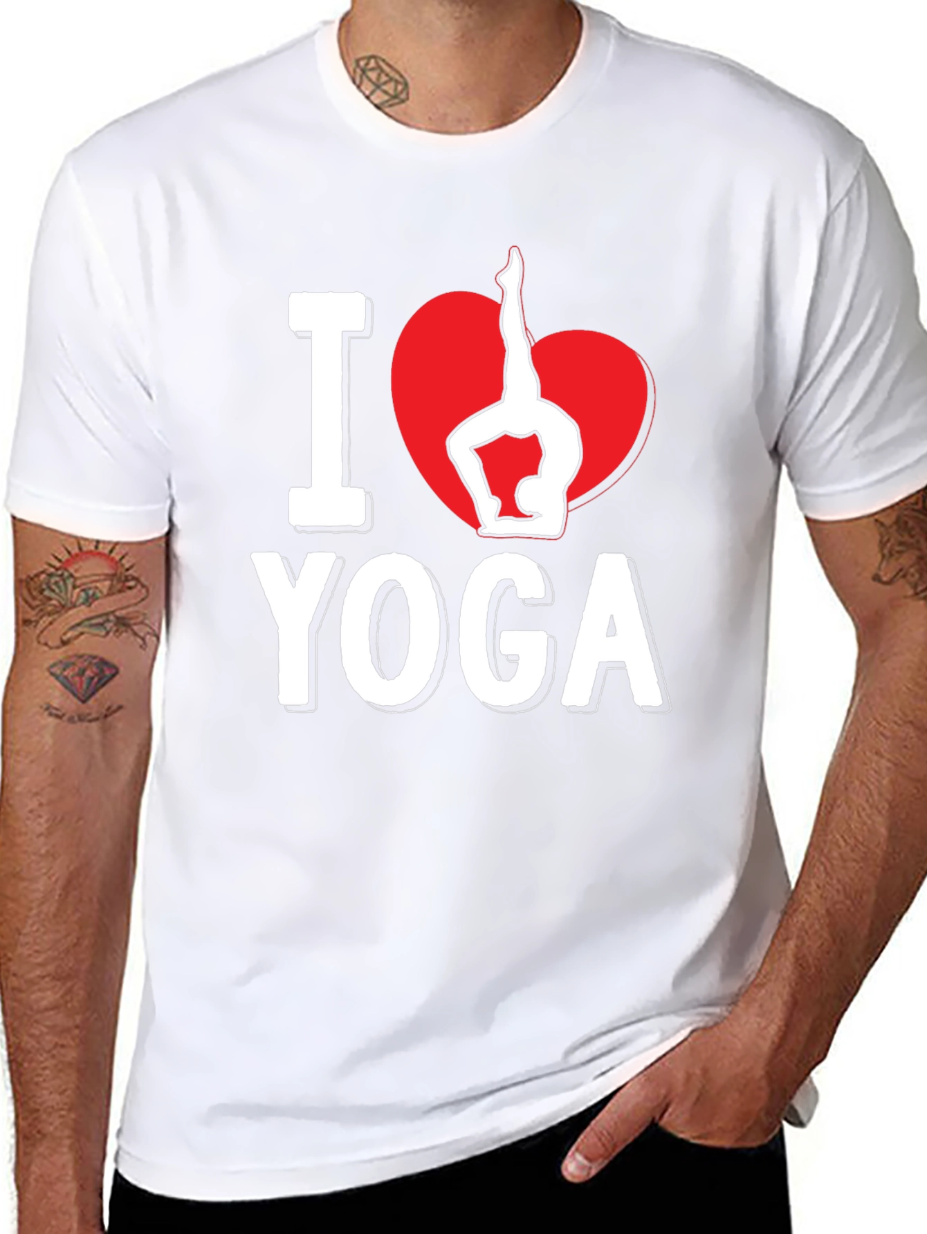 I Heart Yoga Black Graphic Tee