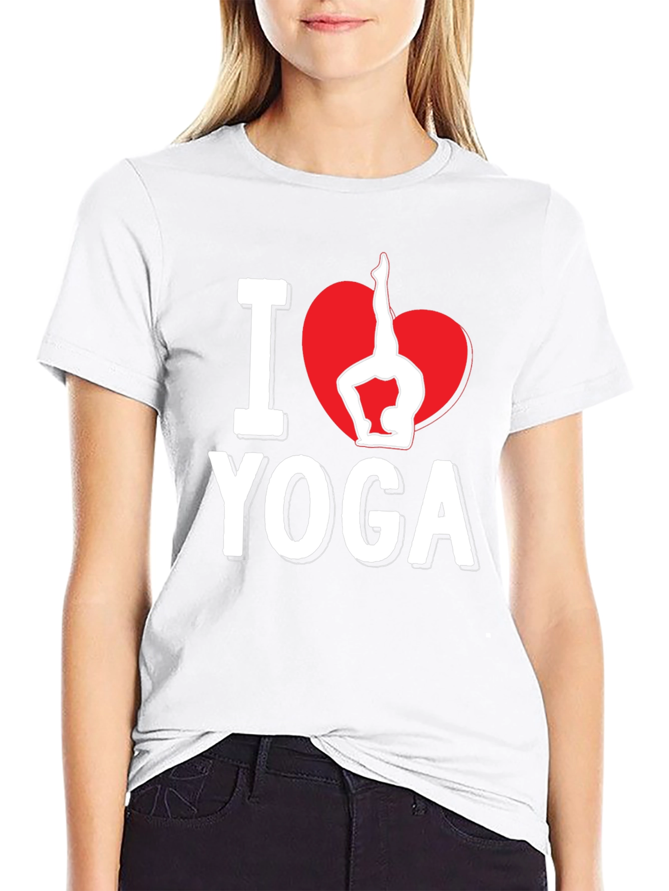 I Heart Yoga Black Graphic Tee