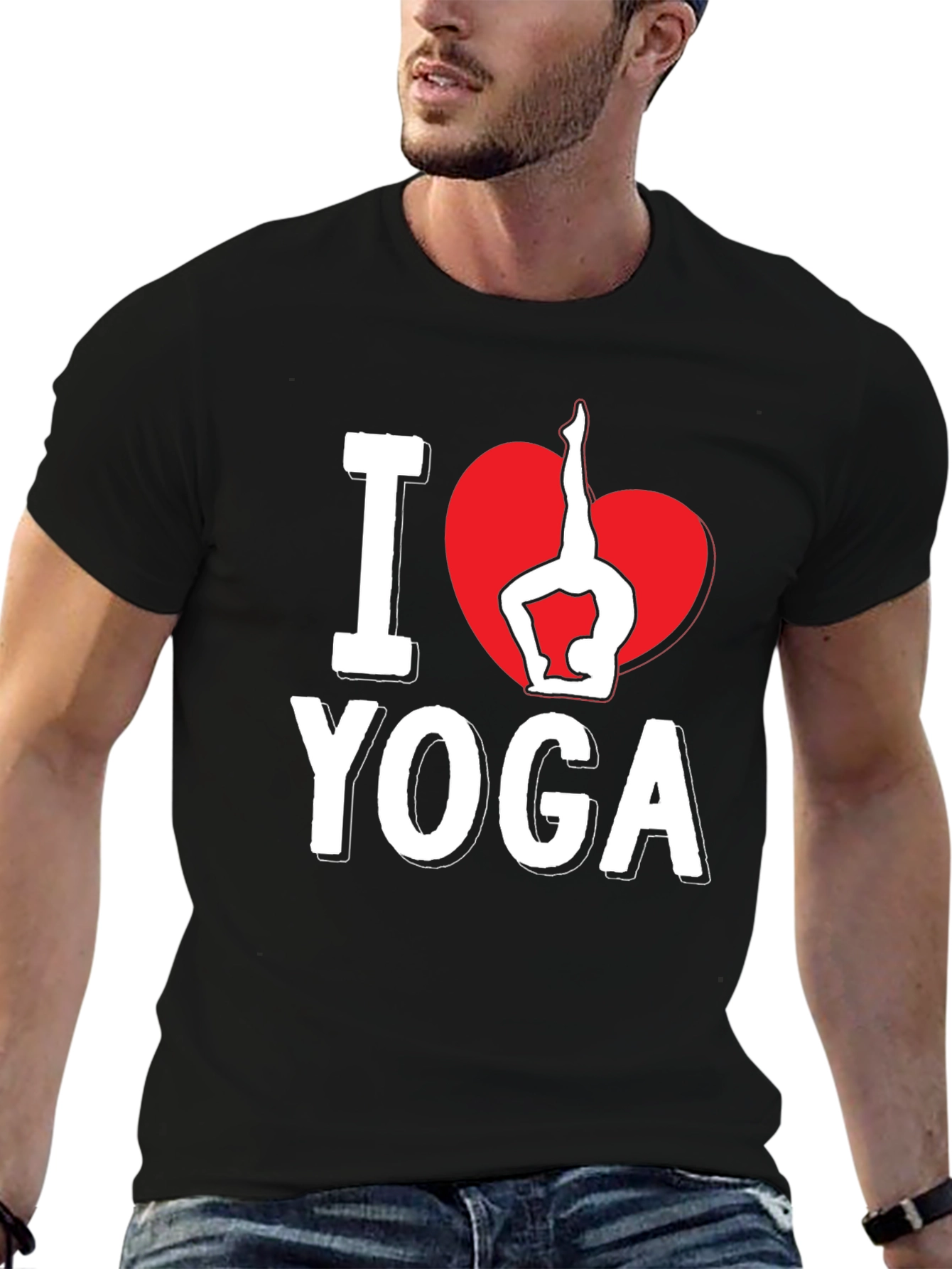 I Heart Yoga Black Graphic Tee