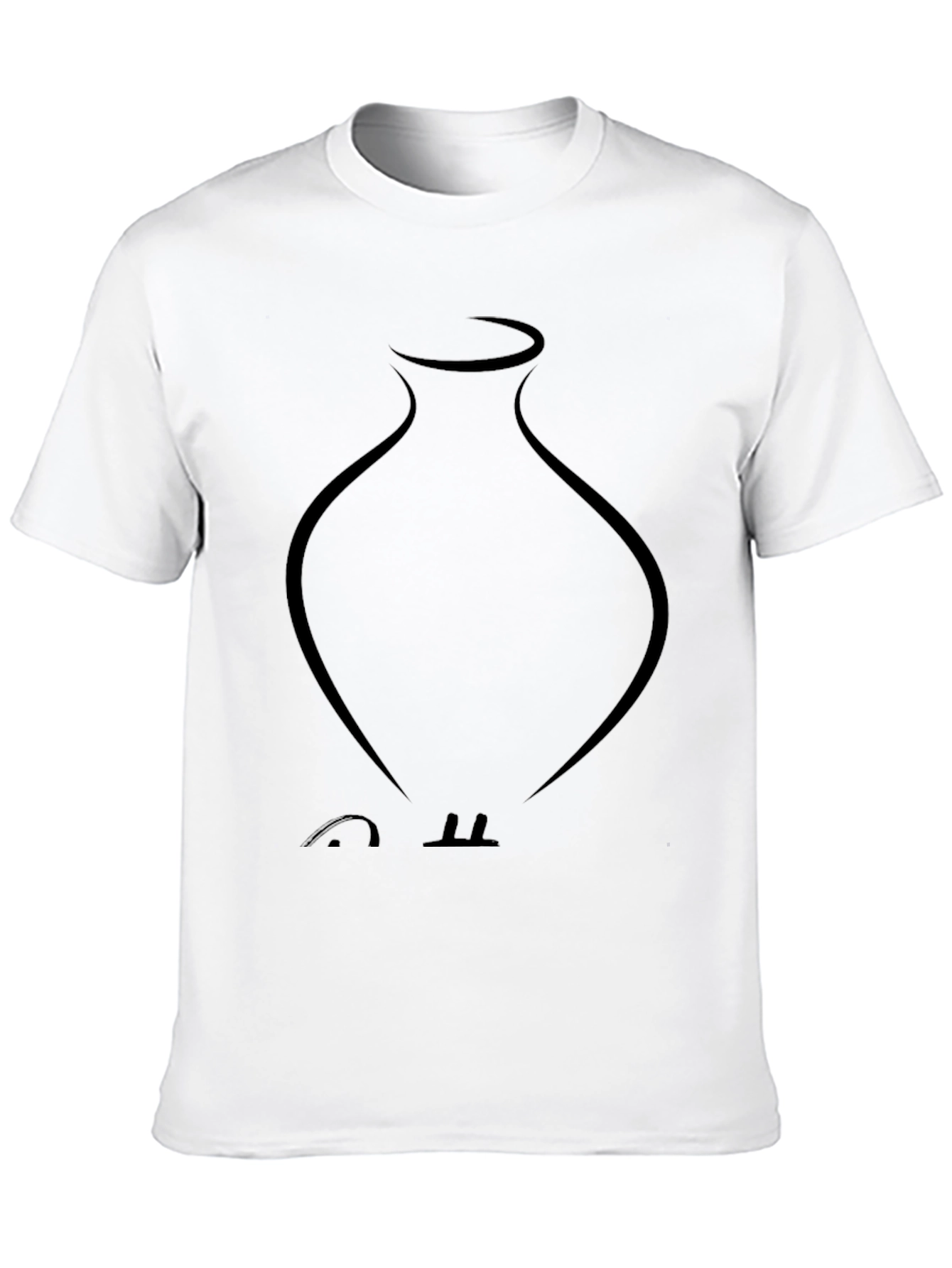 Minimalist Vase Graphic Black T-Shirt