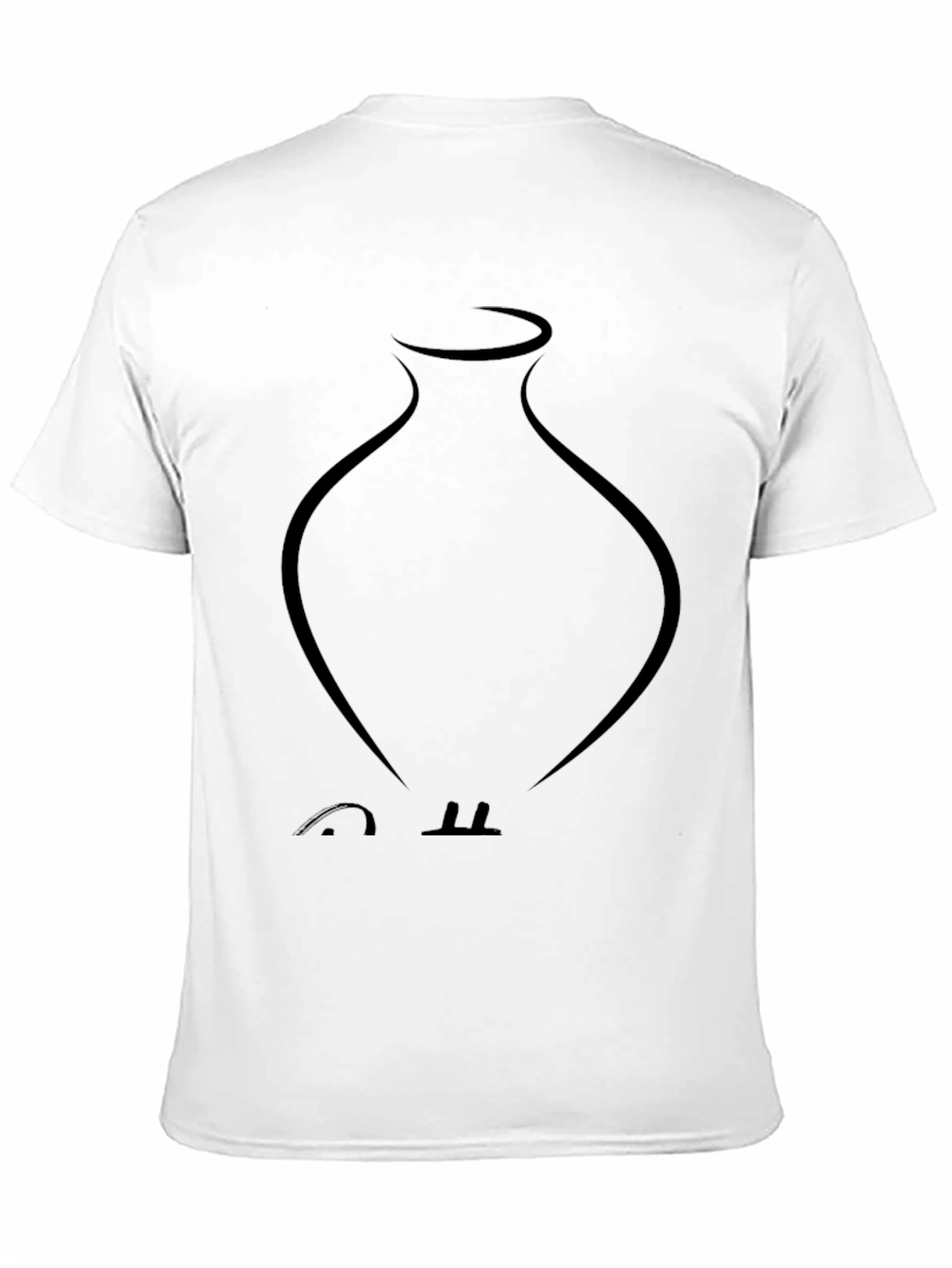 Minimalist Vase Graphic Black T-Shirt