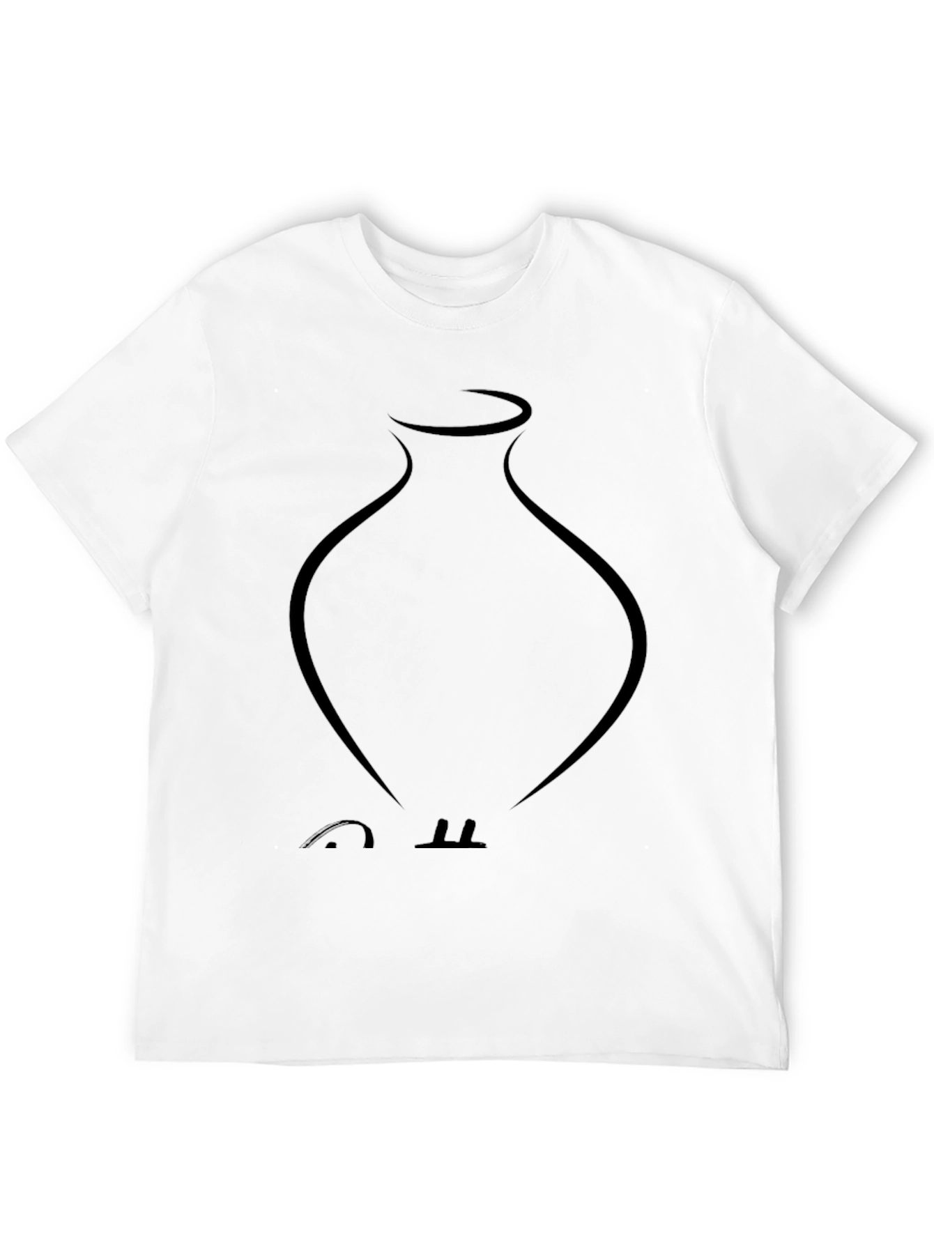 Minimalist Vase Graphic Black T-Shirt