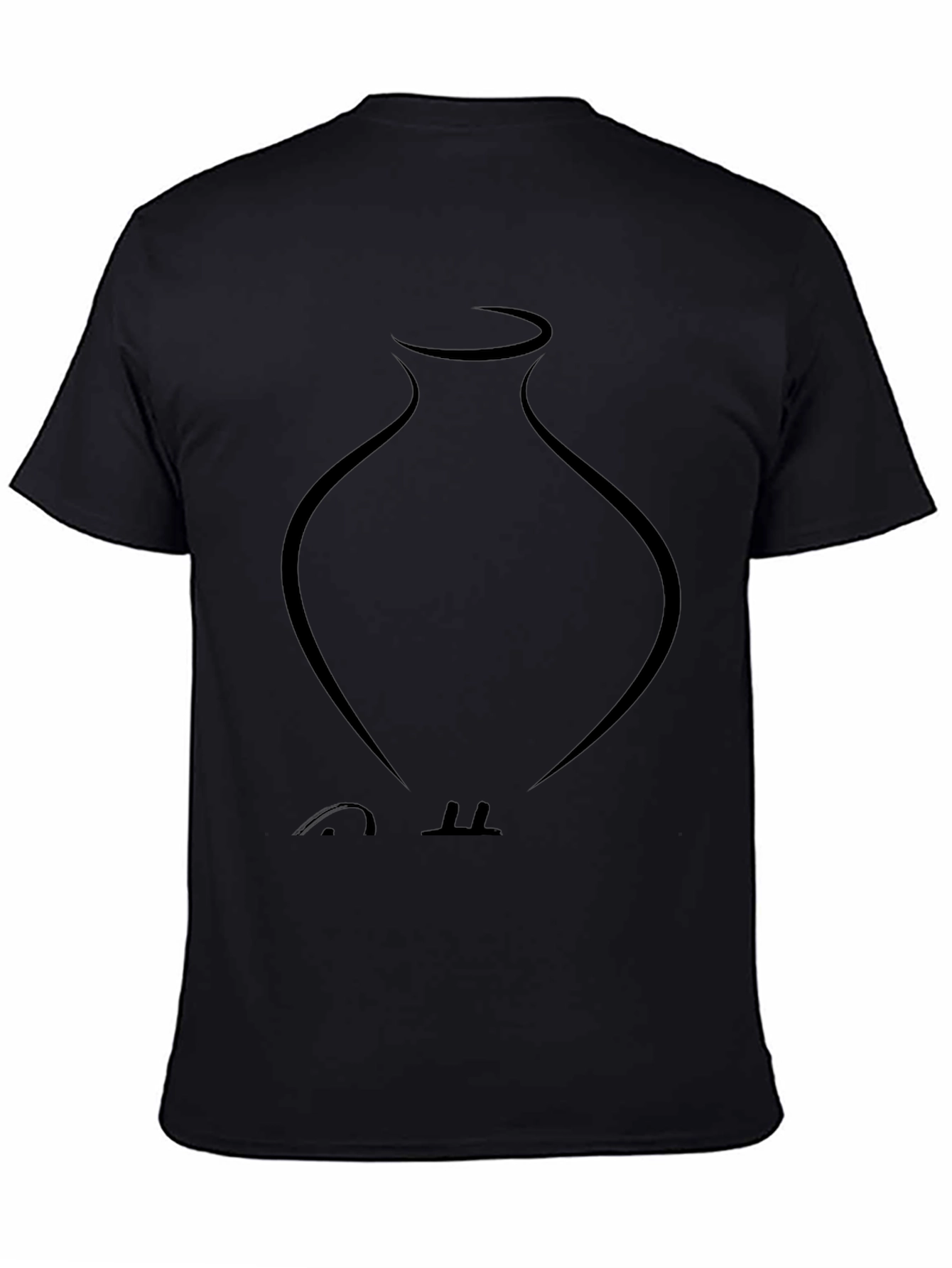 Minimalist Vase Graphic Black T-Shirt