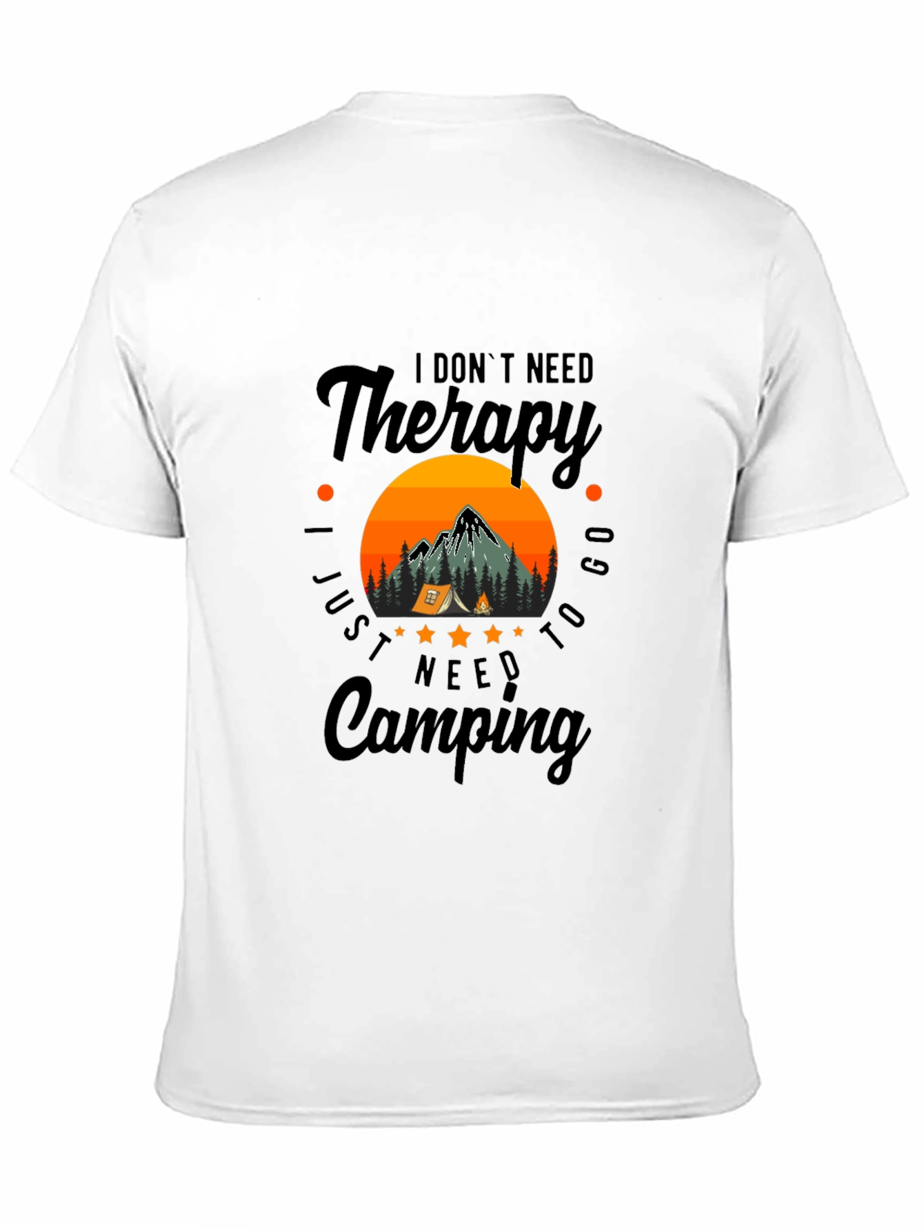 Camping Therapy Black T-Shirt