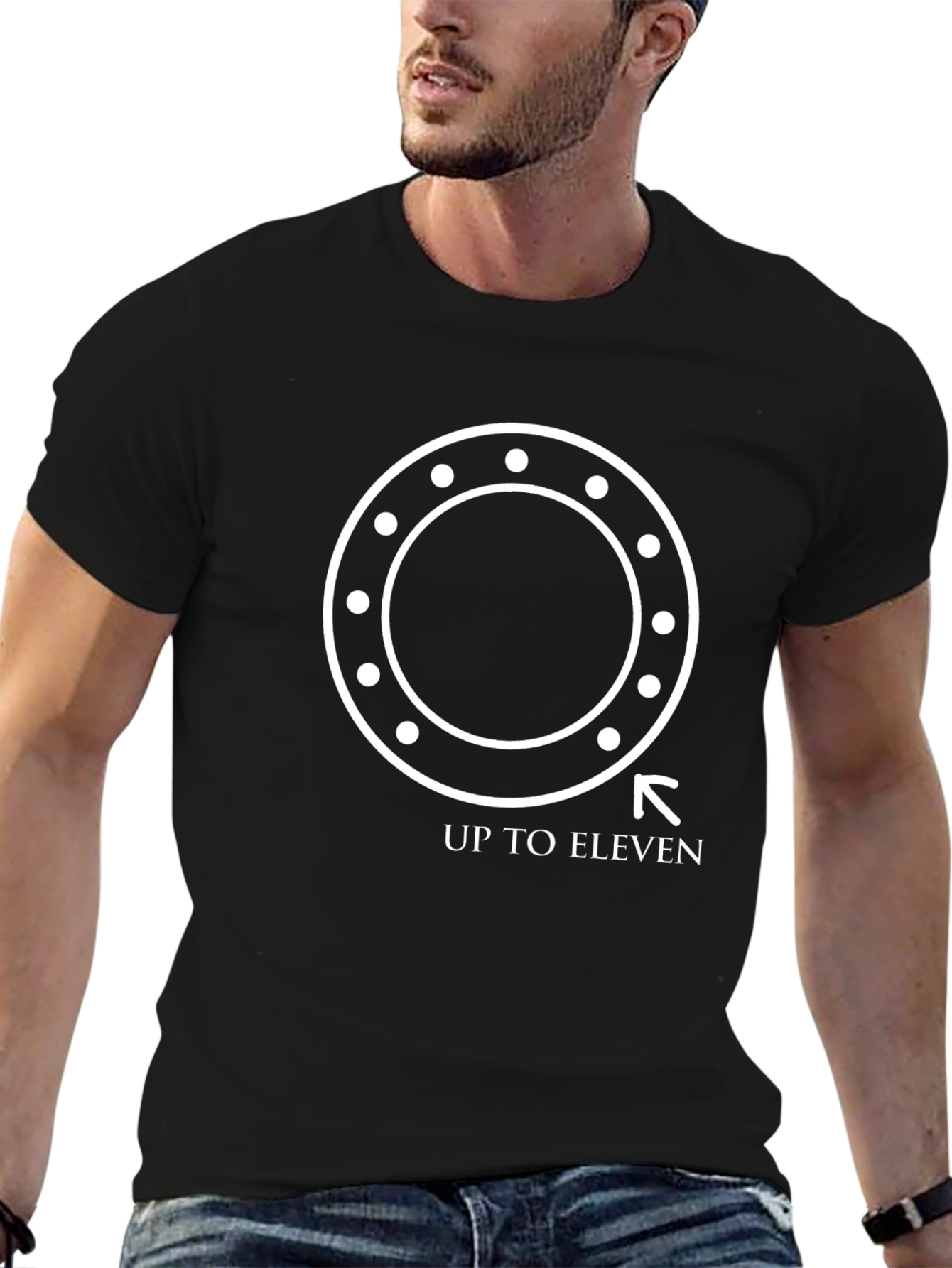 Up To Eleven Black Graphic Tee