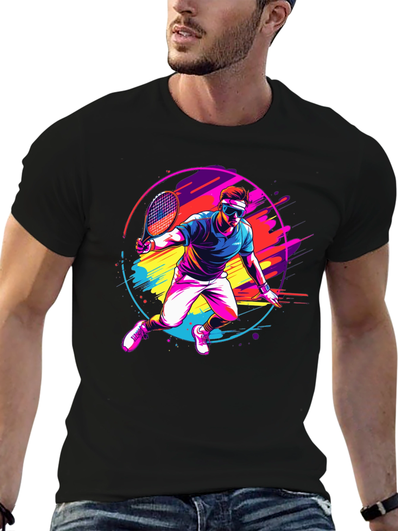Retro Tennis Player Graphic Tee