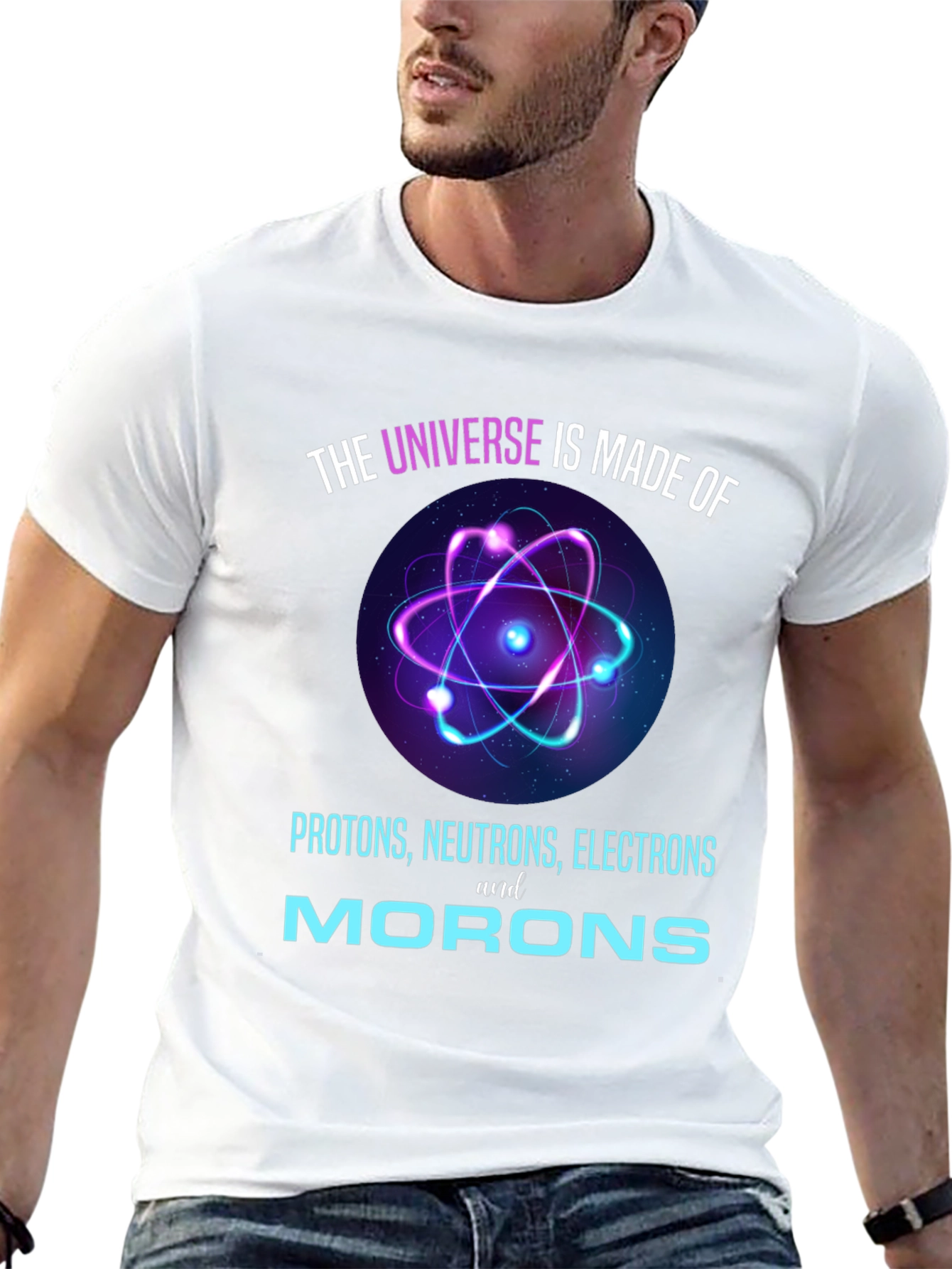 Funny Science T-Shirt - Universe Made of Morons