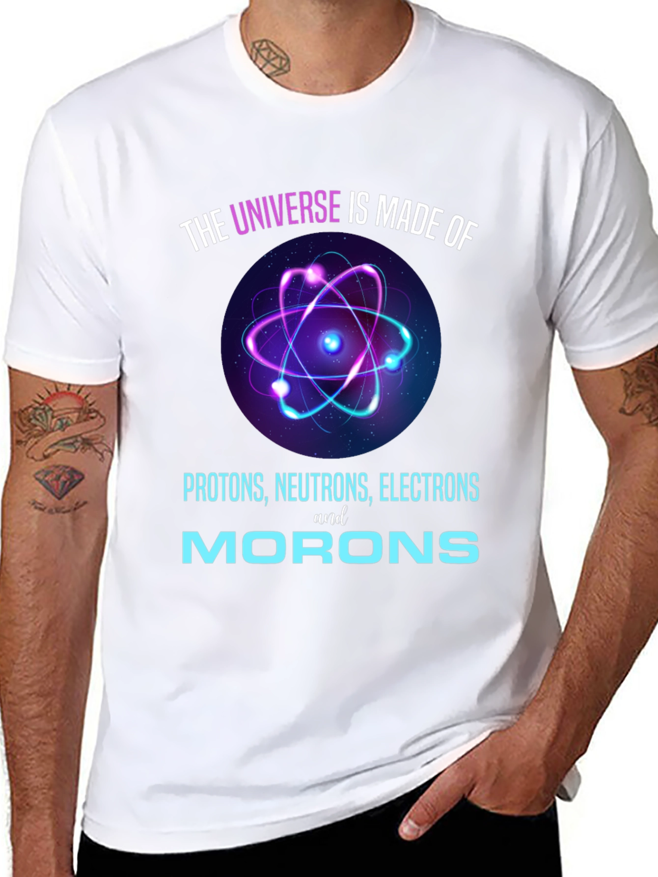 Funny Science T-Shirt - Universe Made of Morons