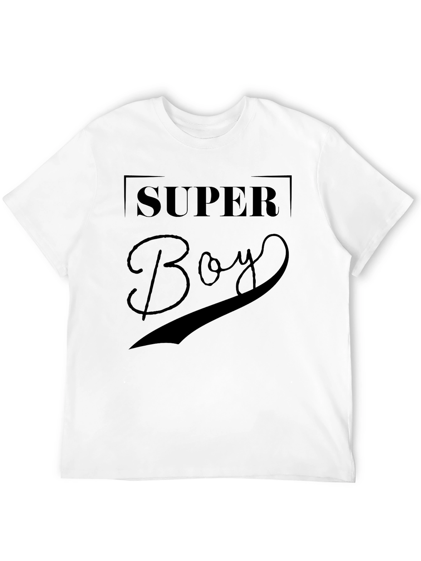 Super Boy Graphic Print Black T-Shirt