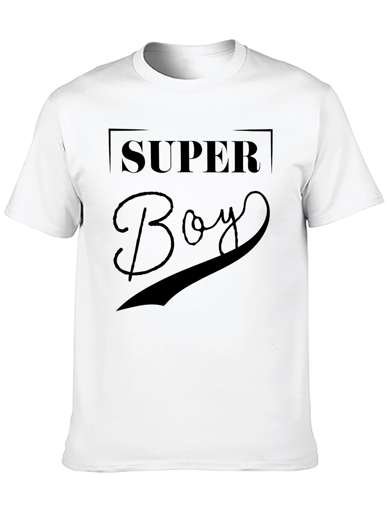 Super Boy Graphic Print Black T-Shirt