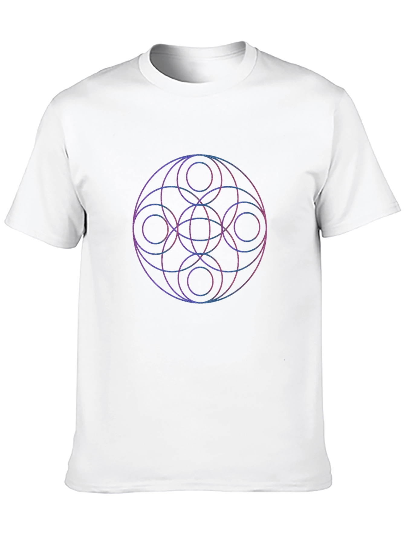 Geometric Circle Print Black T-Shirt