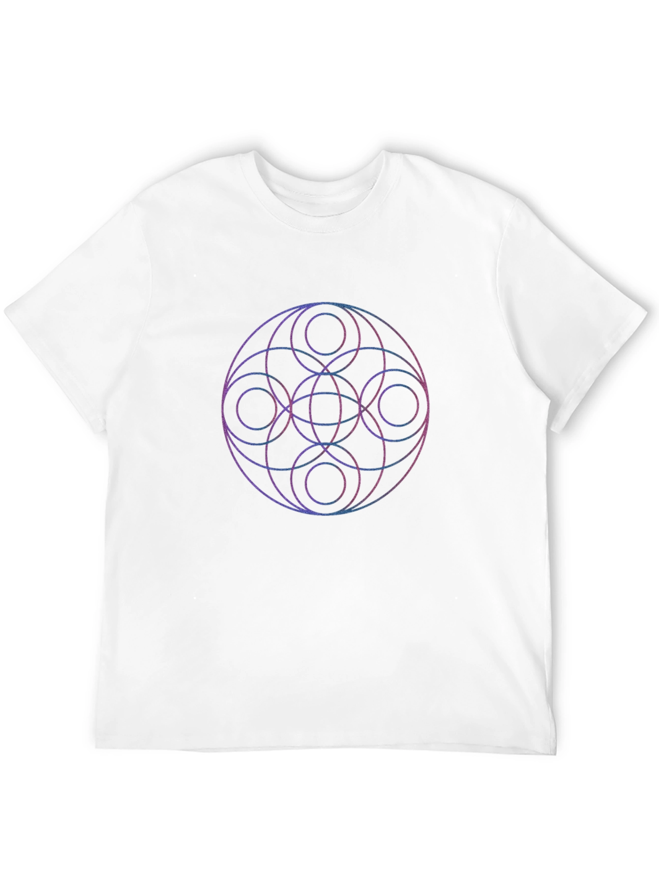 Geometric Circle Print Black T-Shirt