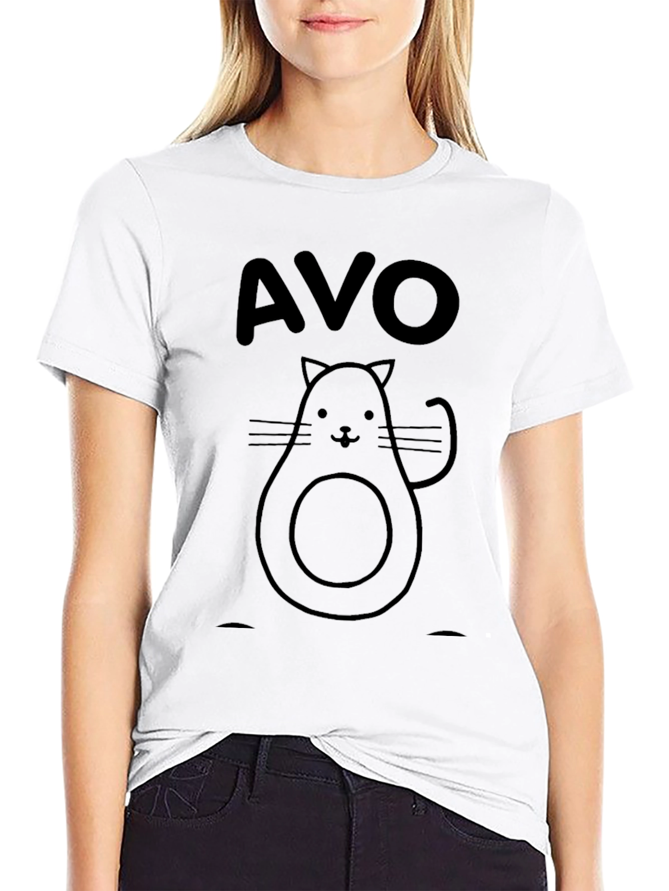 Avo Cat T-Shirt - Avocado Kitty Graphic Tee