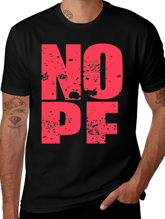 Nope Graphic Print Black Crew Neck T-Shirt