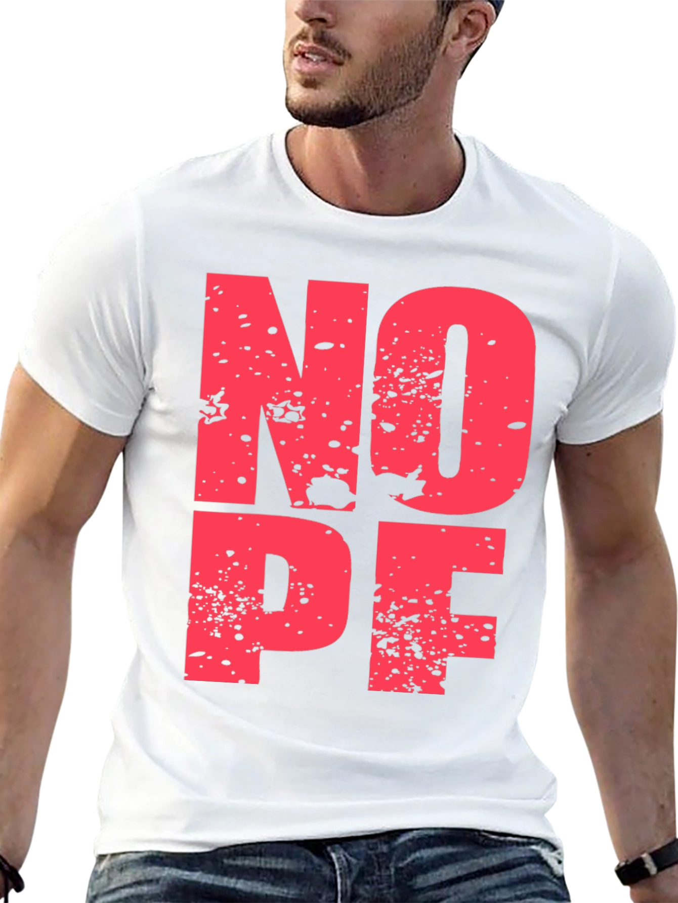 Nope Graphic Print Black Crew Neck T-Shirt