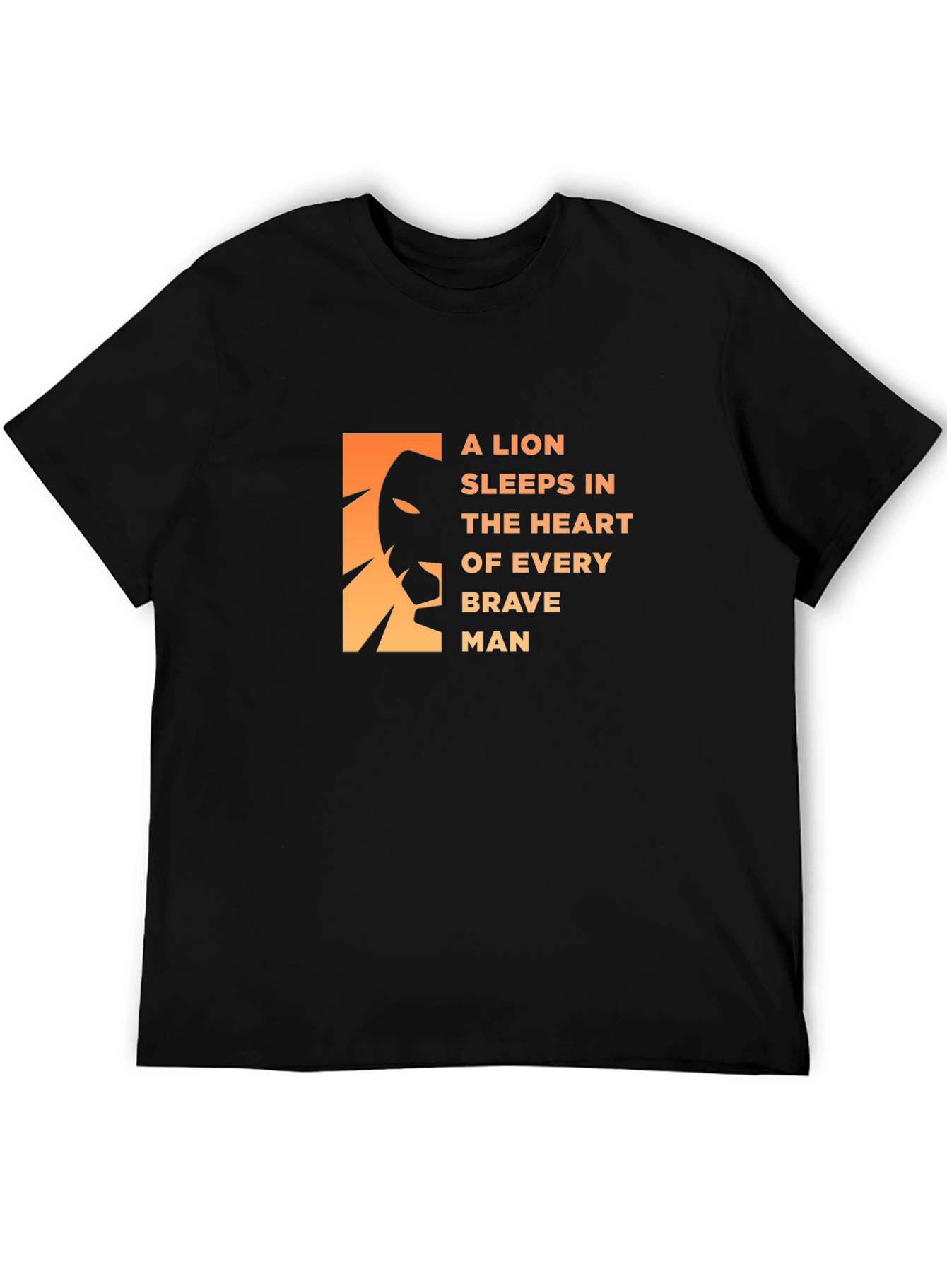 Lion Heart Mens Black Graphic Tee
