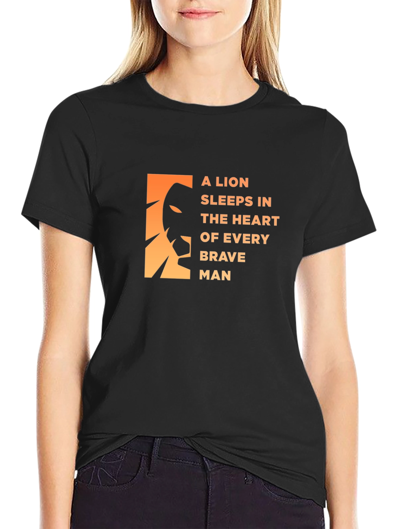 Lion Heart Mens Black Graphic Tee
