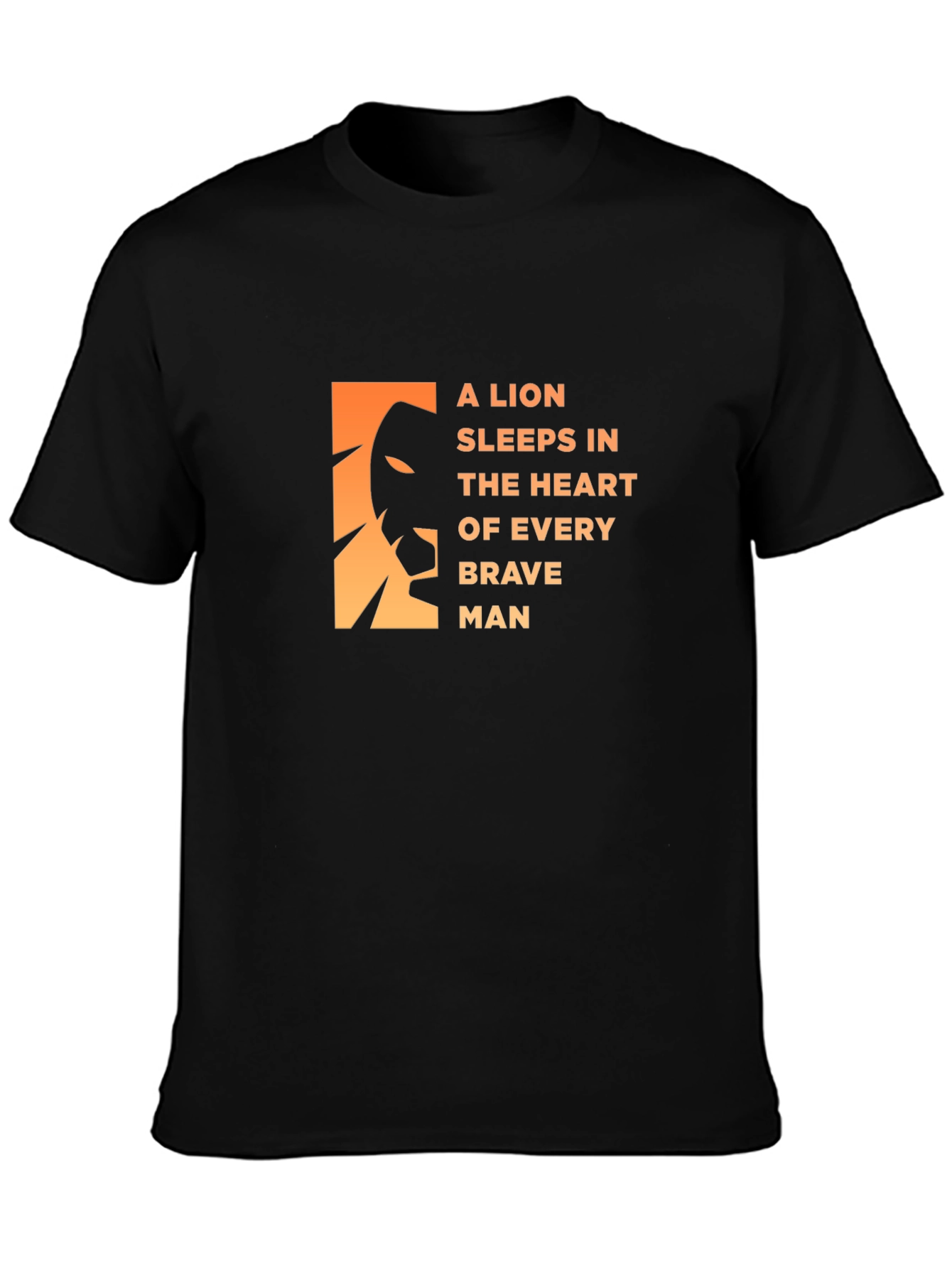 Lion Heart Mens Black Graphic Tee