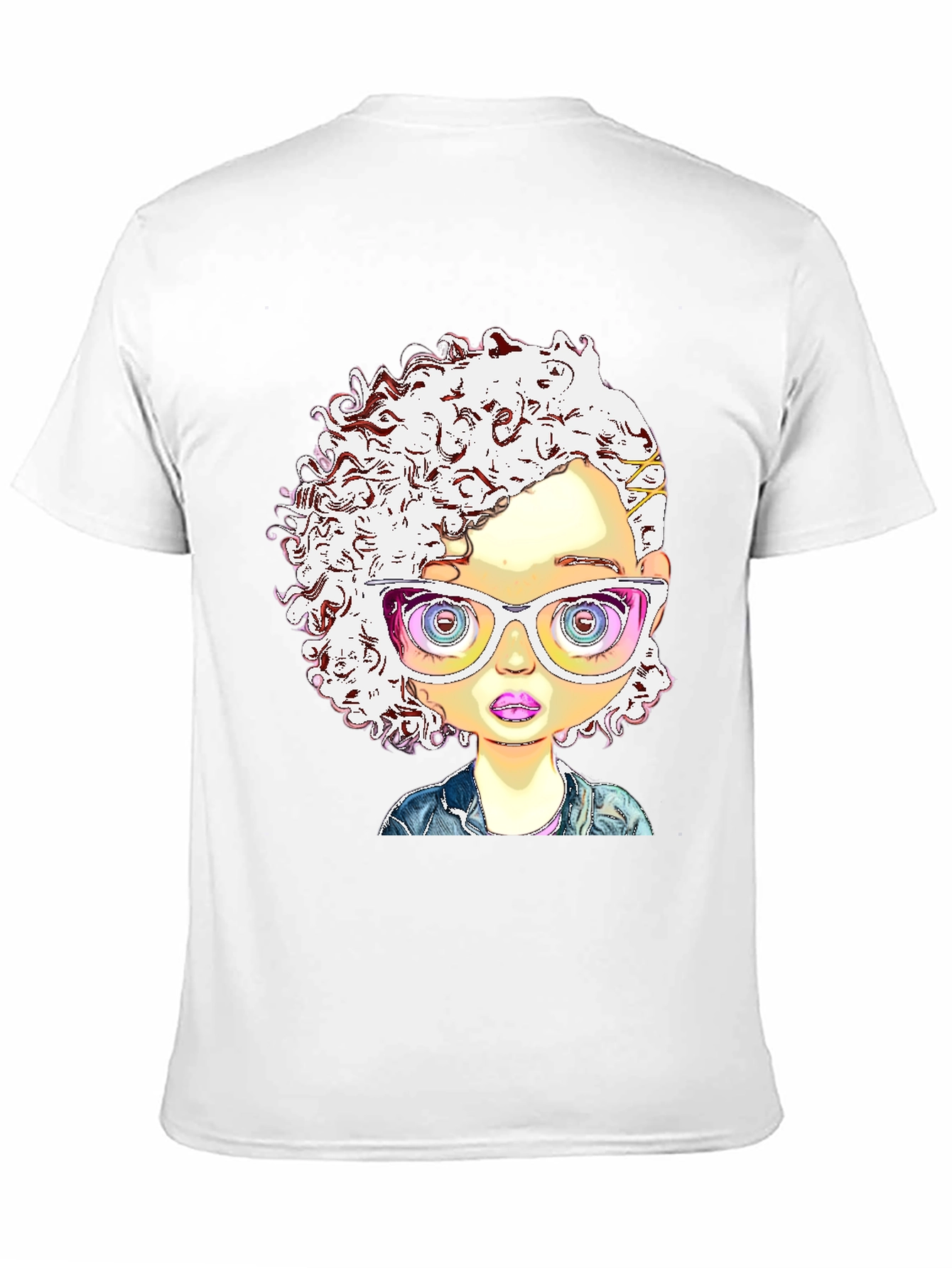 Funky Cartoon Girl Tee - Black