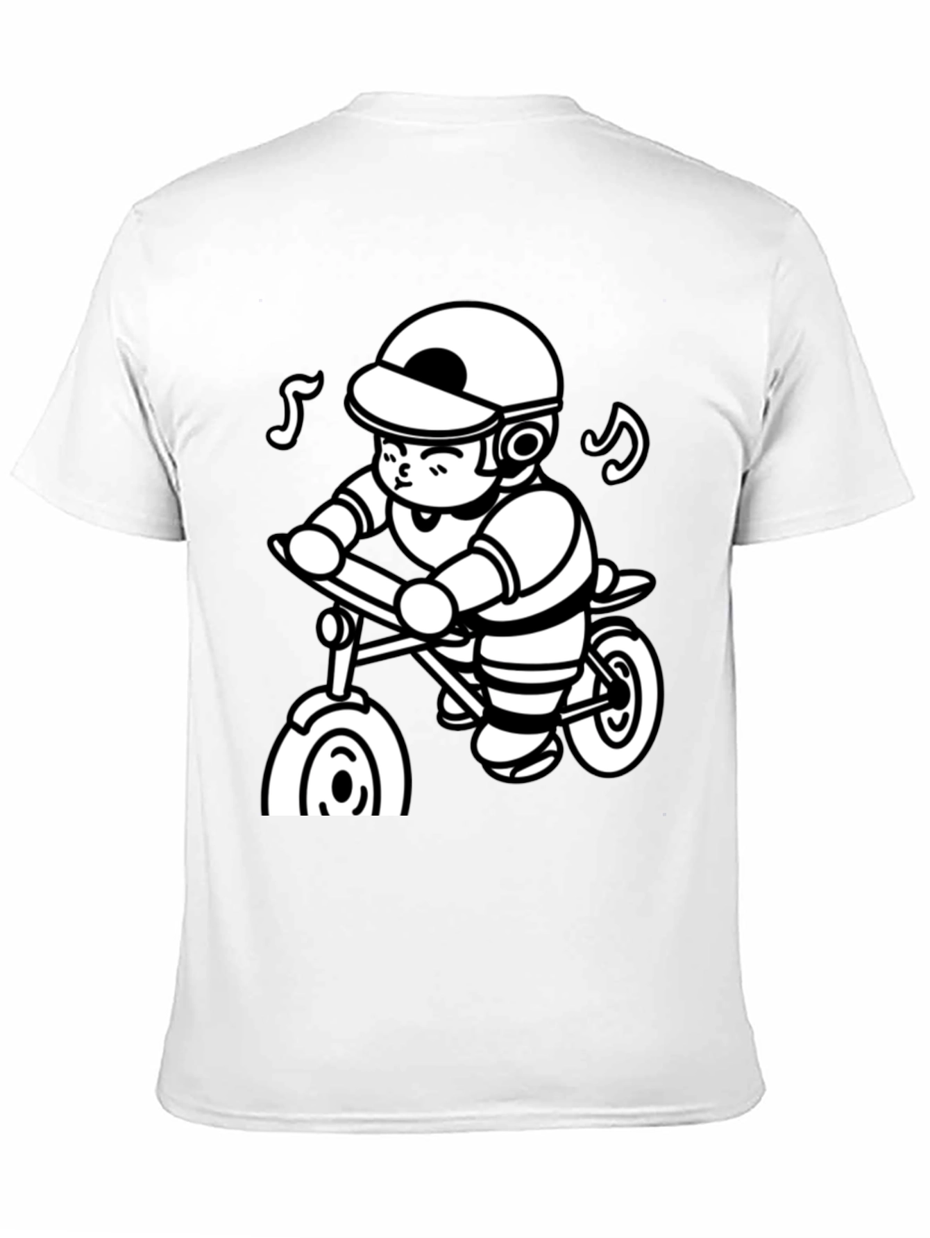 Cartoon Cyclist Black T-Shirt