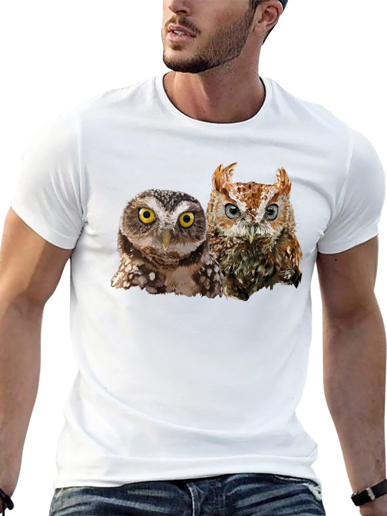 Owl Duo Graphic Tee - Mens Black T-Shirt