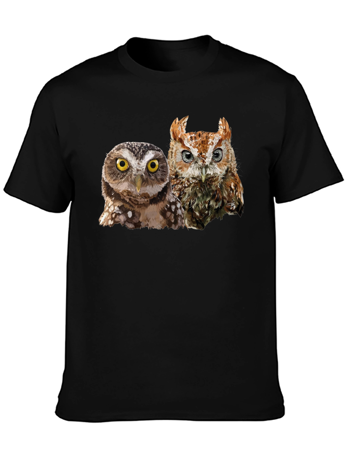 Owl Duo Graphic Tee - Mens Black T-Shirt