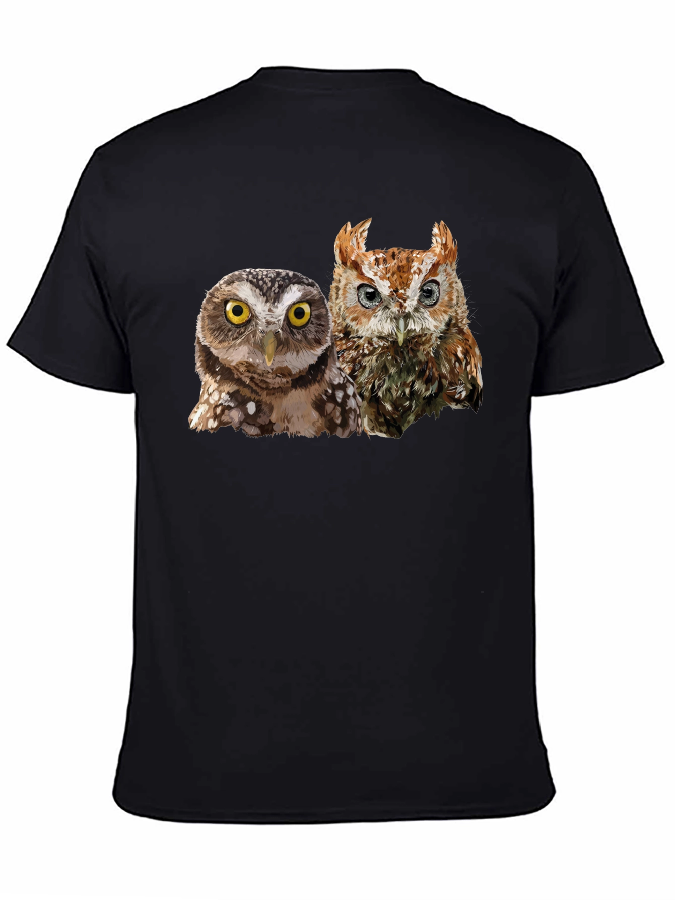 Owl Duo Graphic Tee - Mens Black T-Shirt