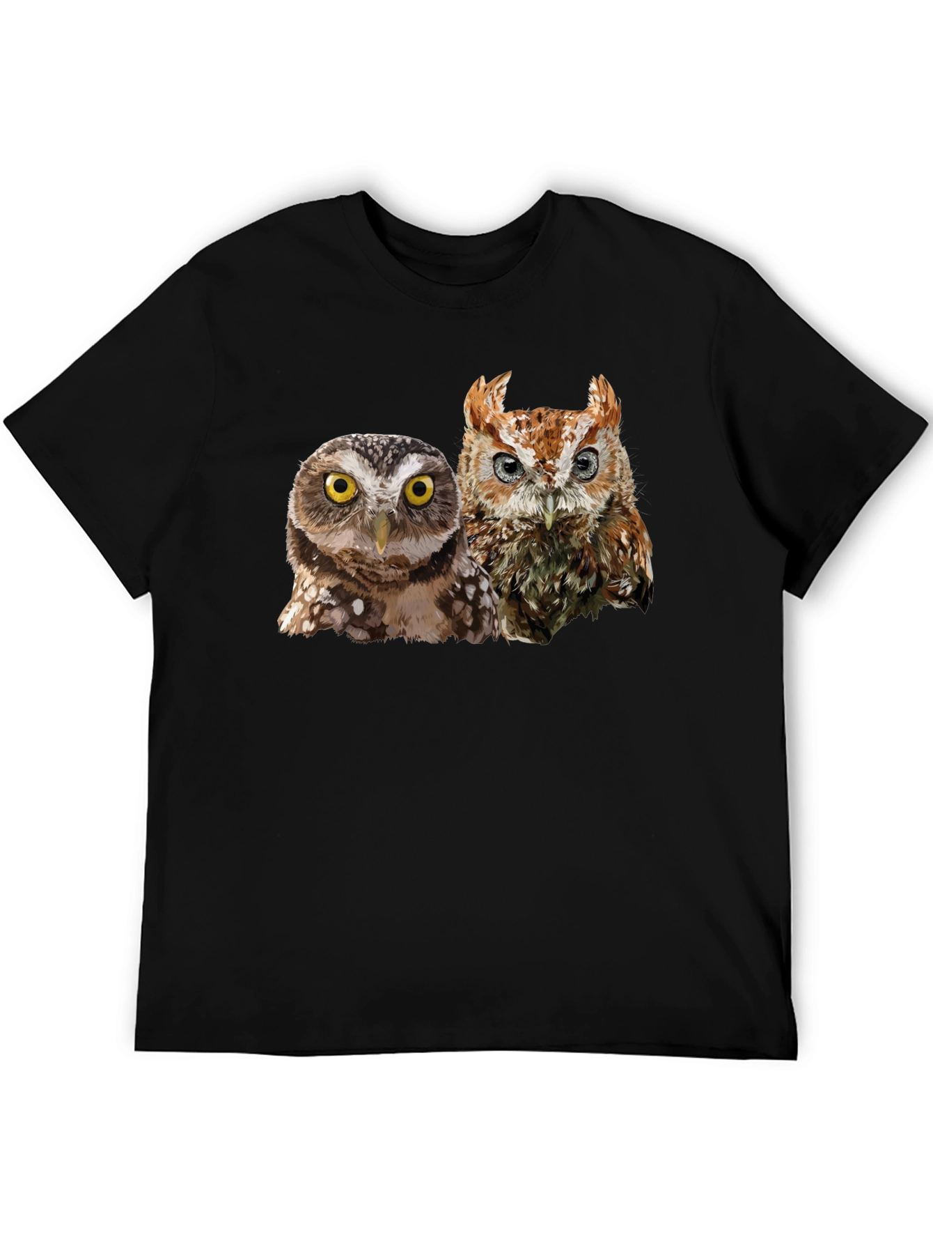Owl Duo Graphic Tee - Mens Black T-Shirt