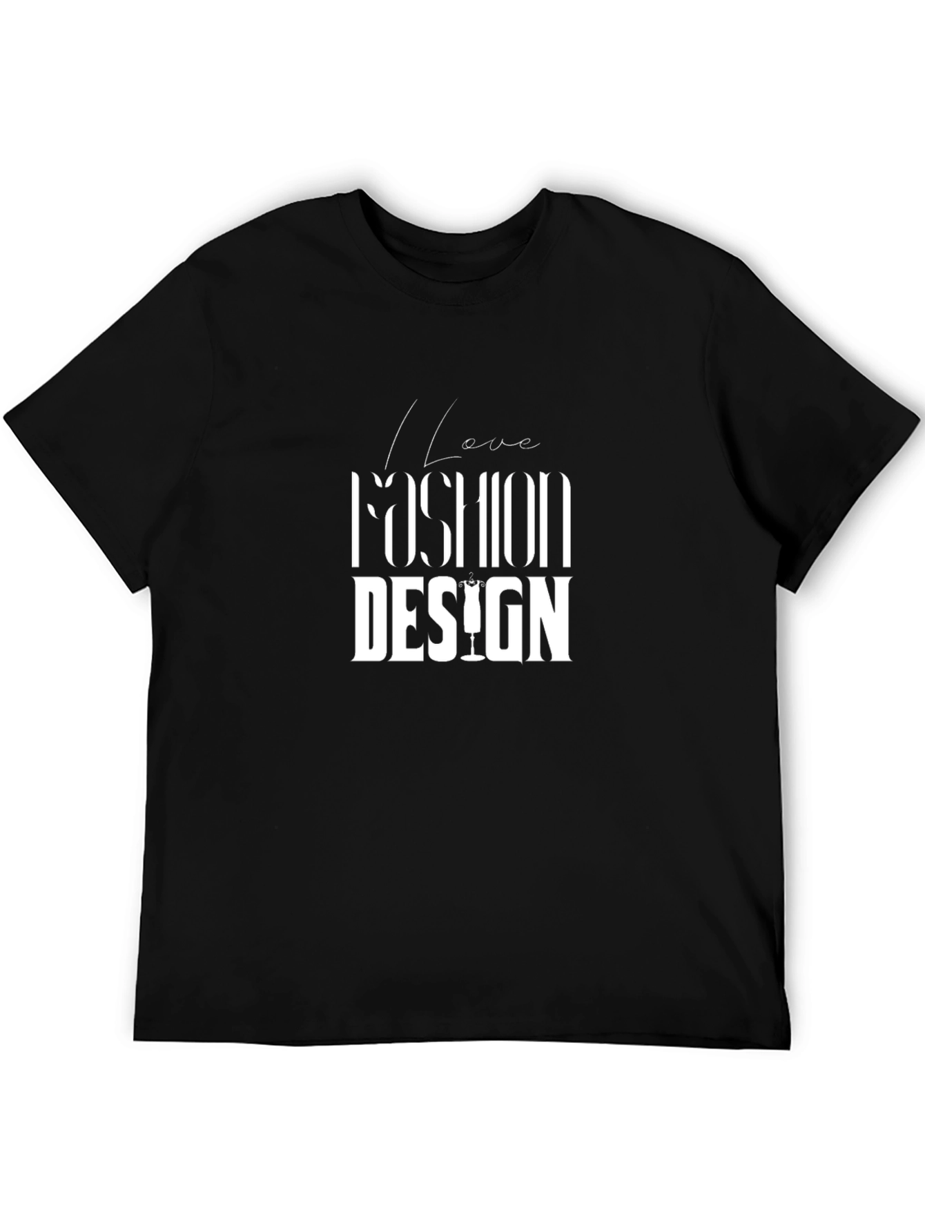 I Love Fashion Design Black T-Shirt