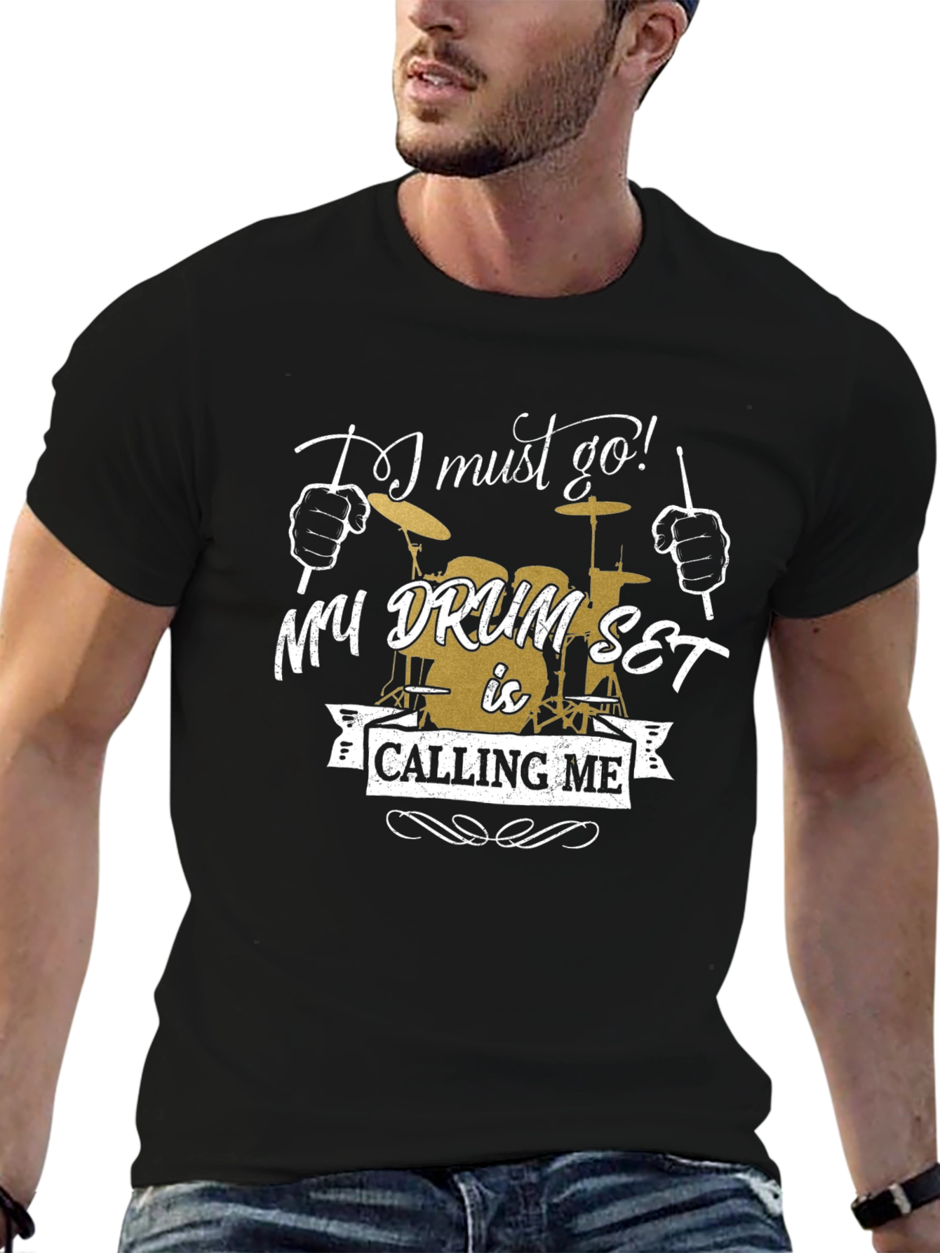 Drum Set Calling Me Graphic Tee