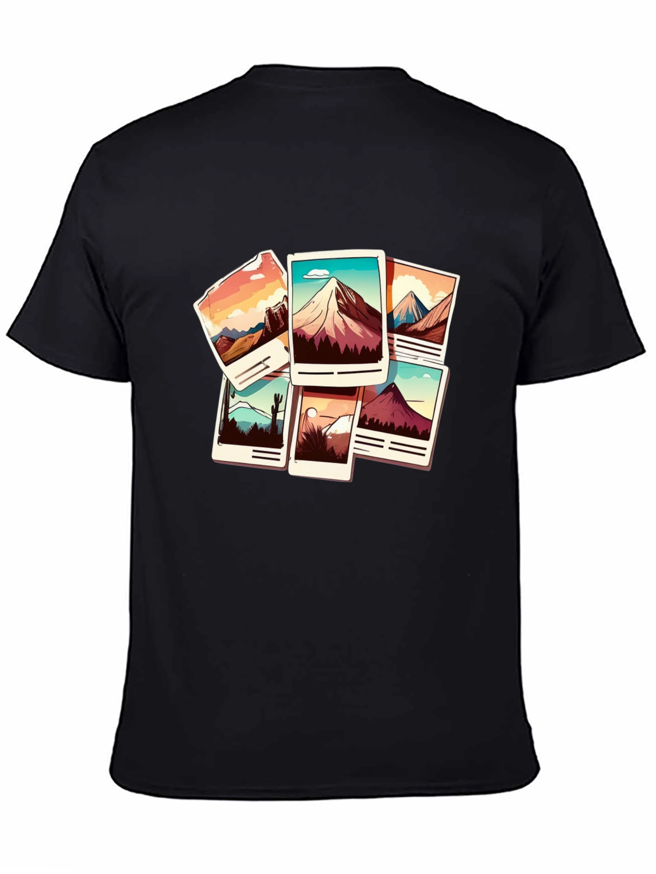 Mountain Photo Stack Graphic Tee - Black