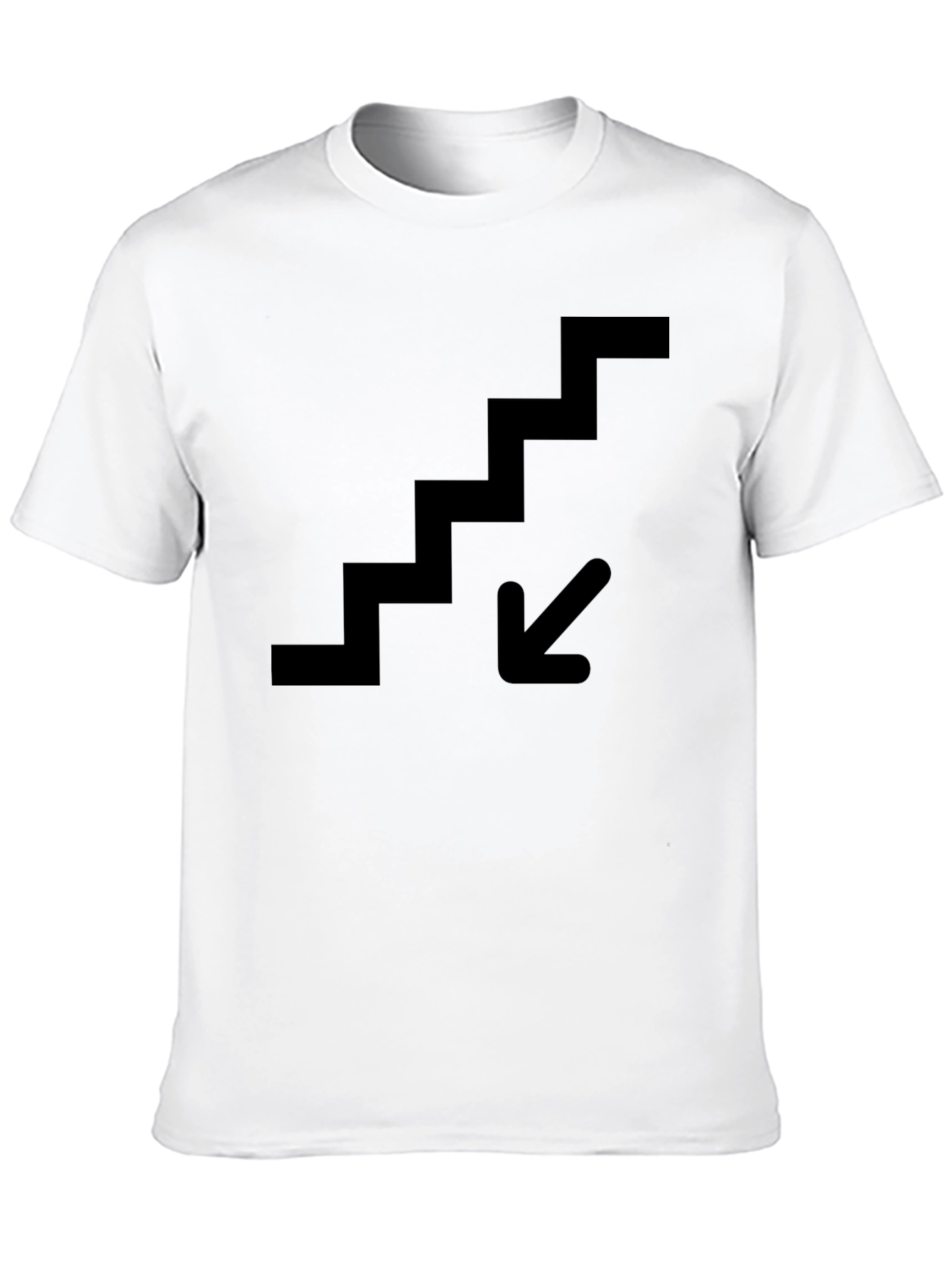 Downstairs Graphic Tee - Black Cotton T-Shirt