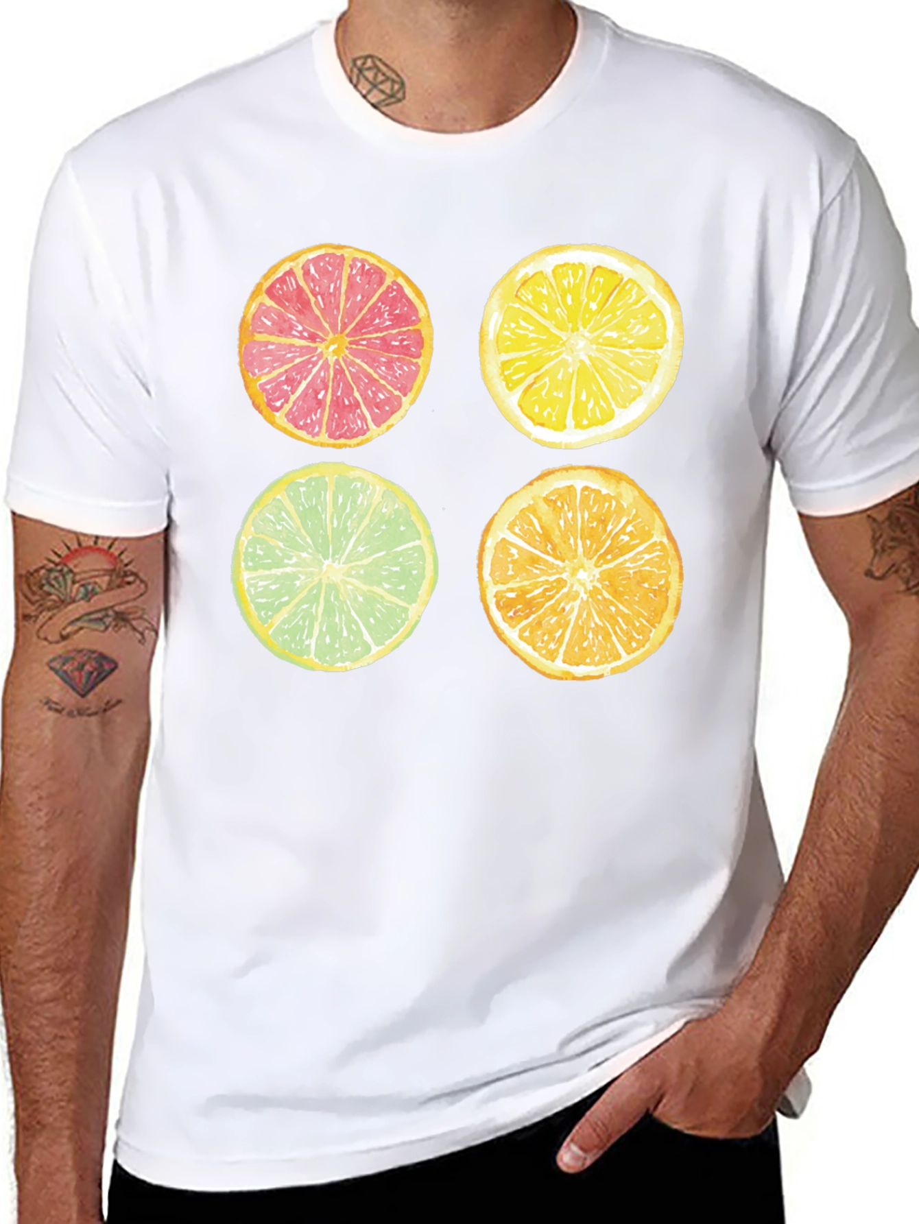 Citrus Fruit Slice Graphic Print T-Shirt