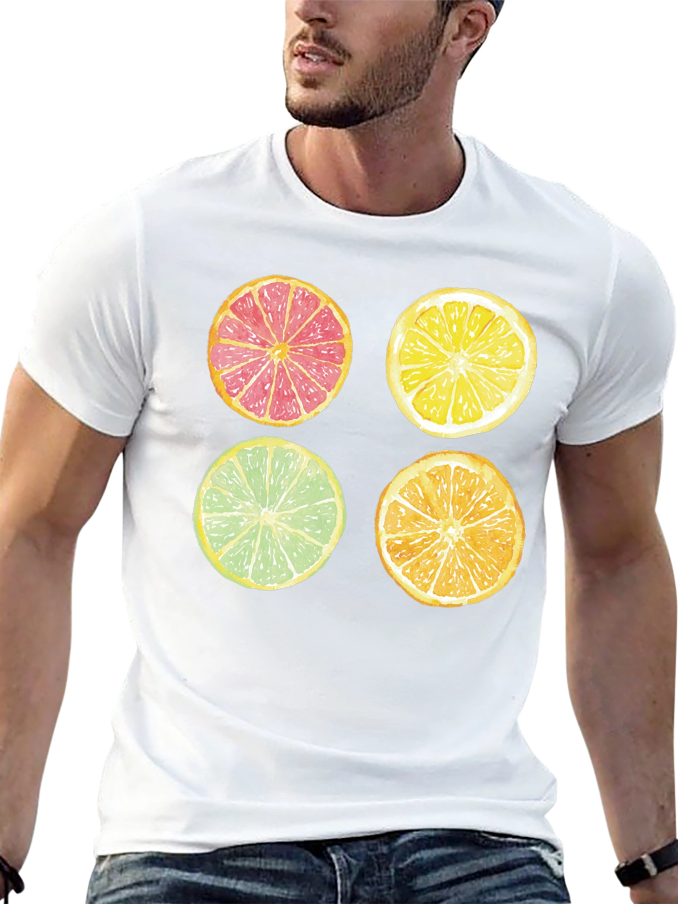 Citrus Fruit Slice Graphic Print T-Shirt