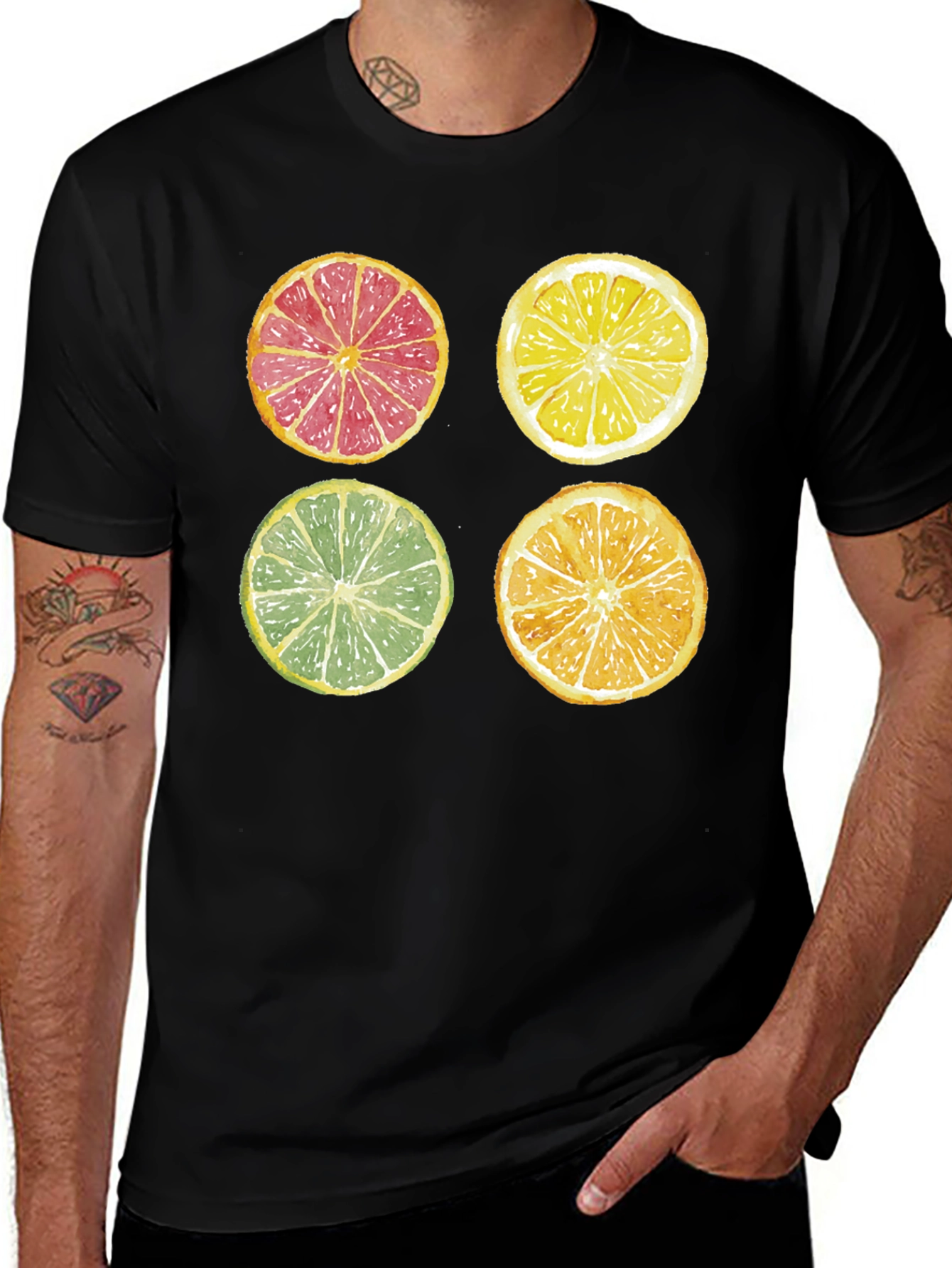 Citrus Fruit Slice Graphic Print T-Shirt