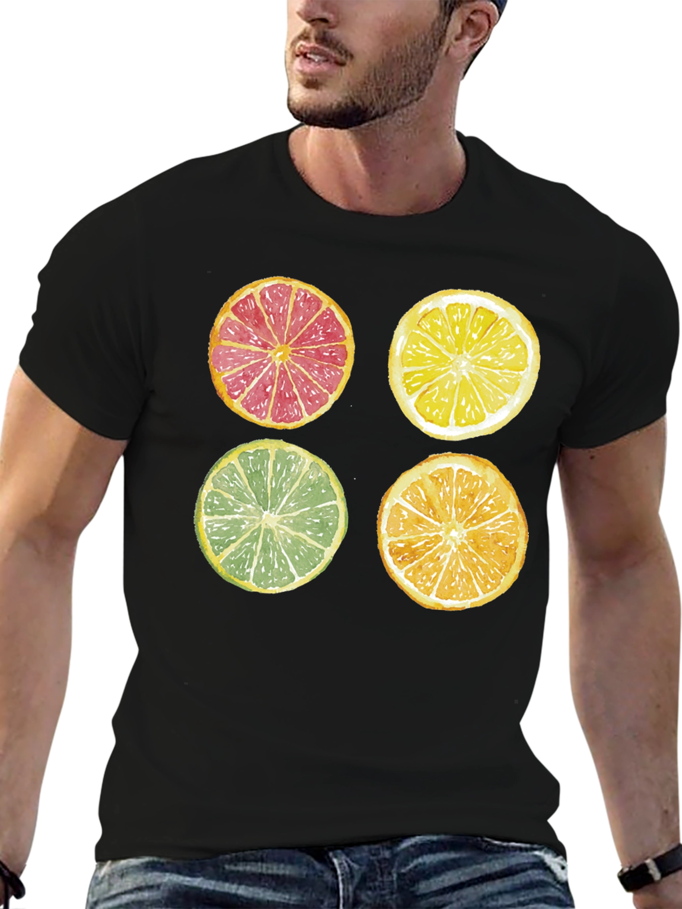 Citrus Fruit Slice Graphic Print T-Shirt