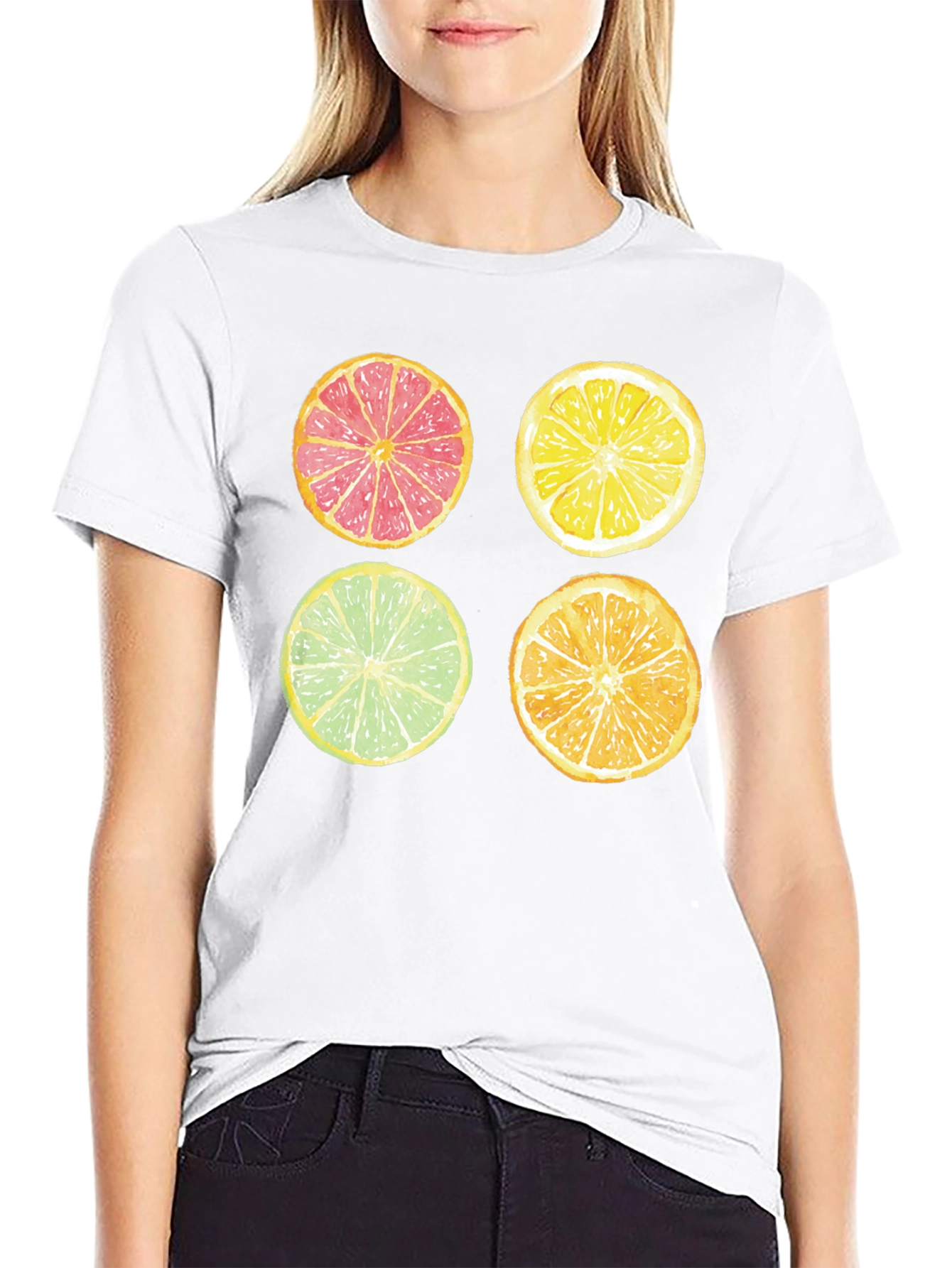 Citrus Fruit Slice Graphic Print T-Shirt