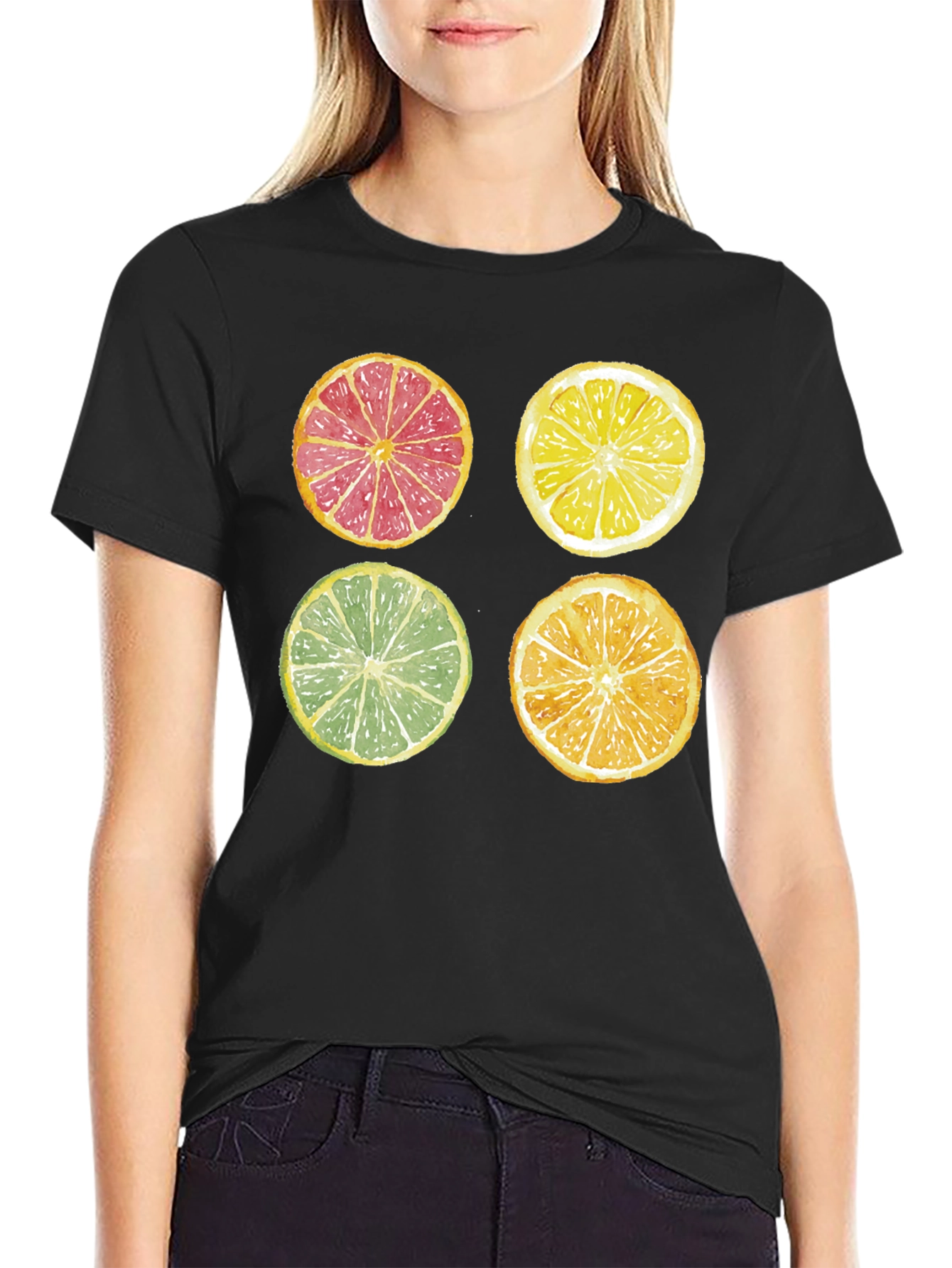 Citrus Fruit Slice Graphic Print T-Shirt
