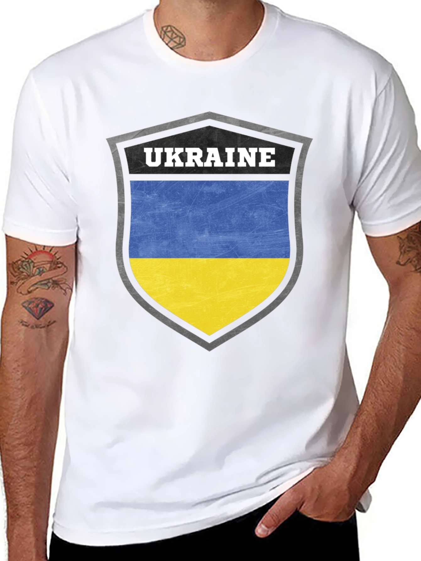 Ukraine Flag Shield T-Shirt