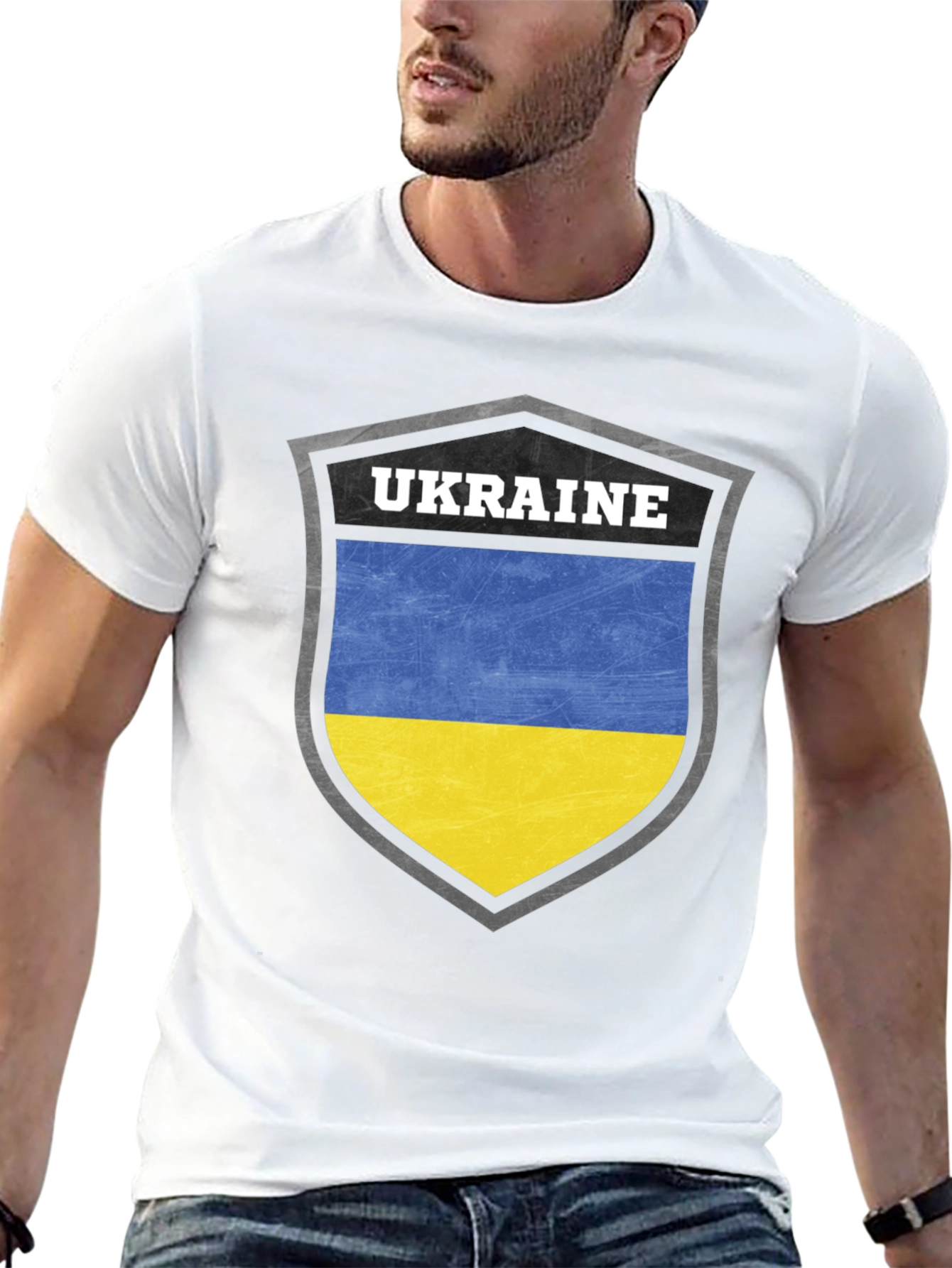Ukraine Flag Shield T-Shirt
