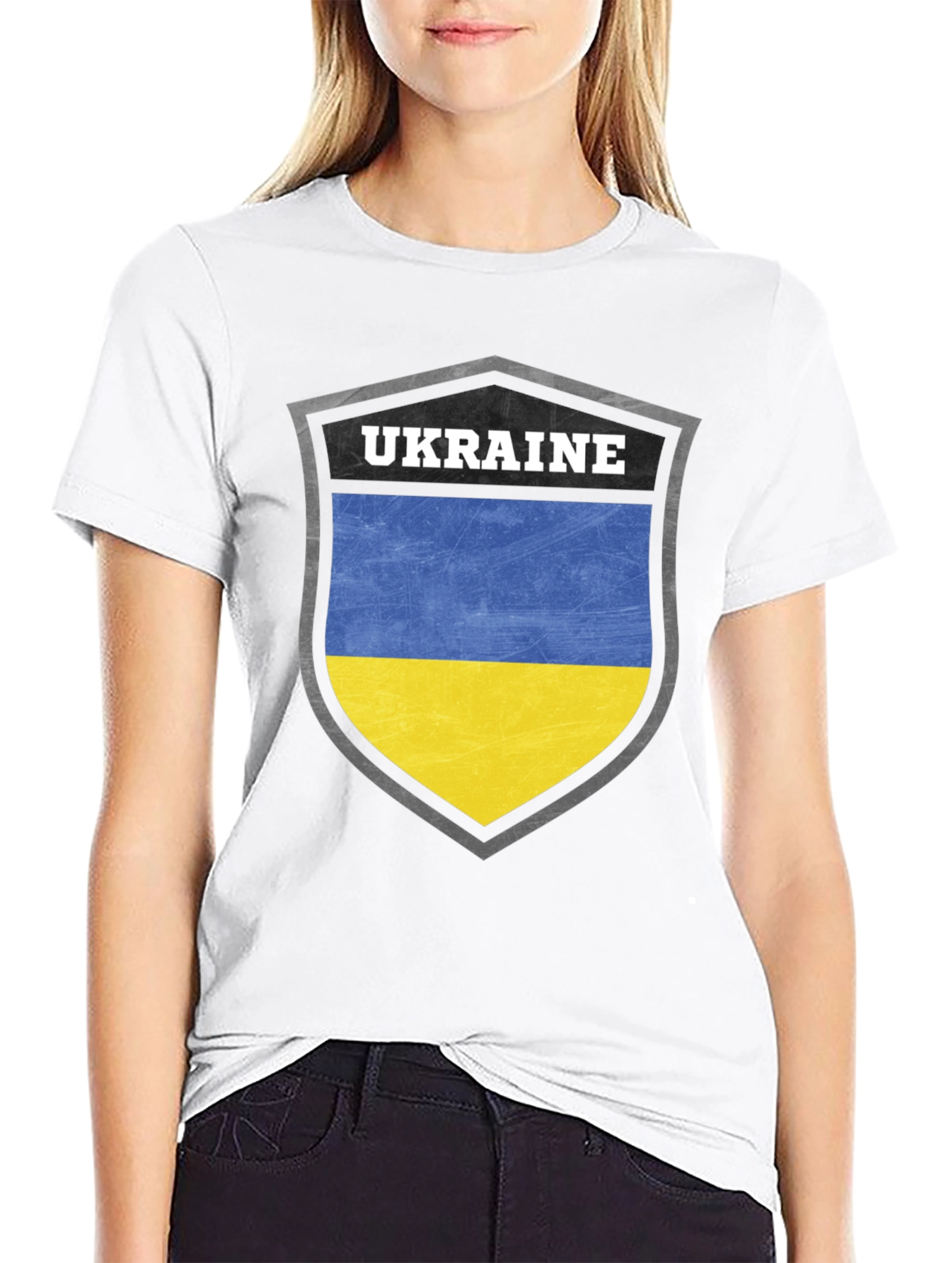 Ukraine Flag Shield T-Shirt