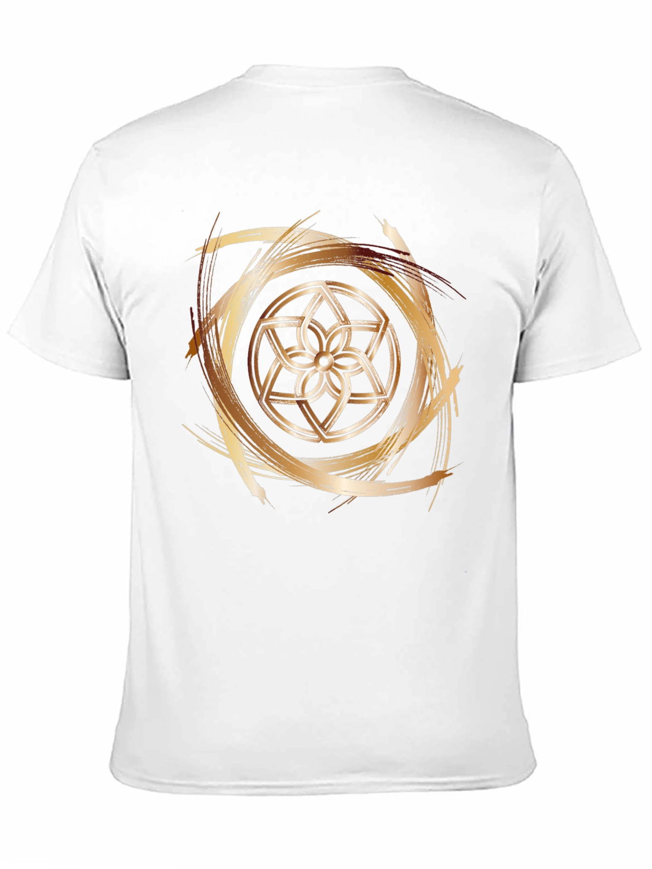 Geometric Flower Gold Brushstroke Graphic Tee