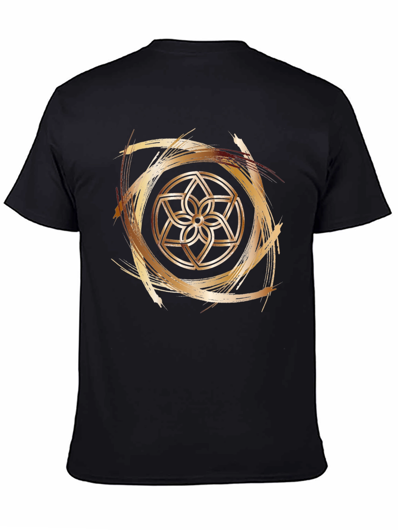 Geometric Flower Gold Brushstroke Graphic Tee