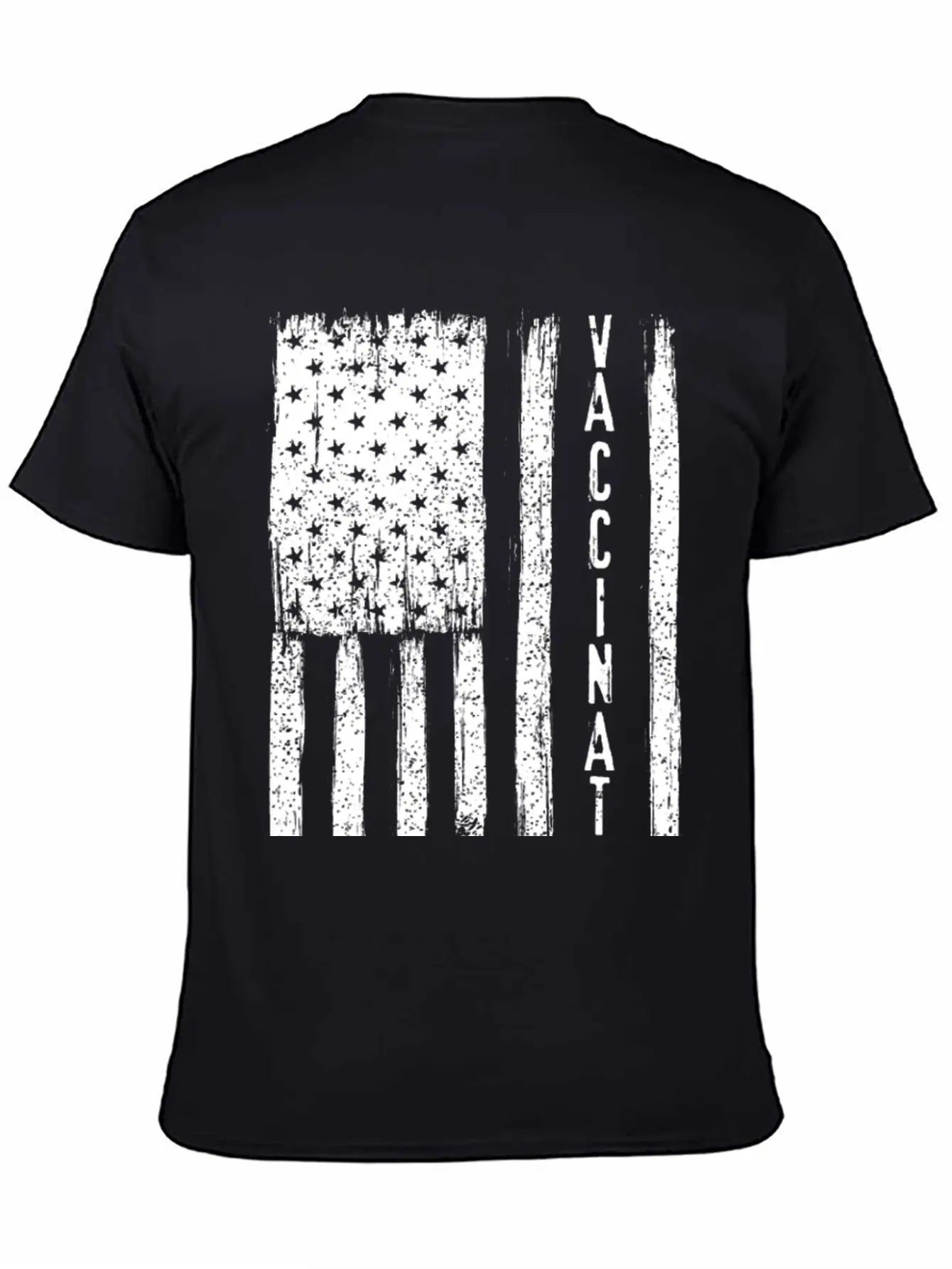 Vaccinated Grunge American Flag Basic Graphic T-Shirt – Daily Comfort In Soft Cotton