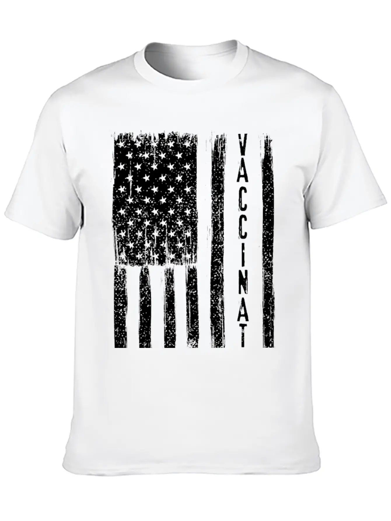 Vaccinated Grunge American Flag Basic Graphic T-Shirt – Daily Comfort In Soft Cotton