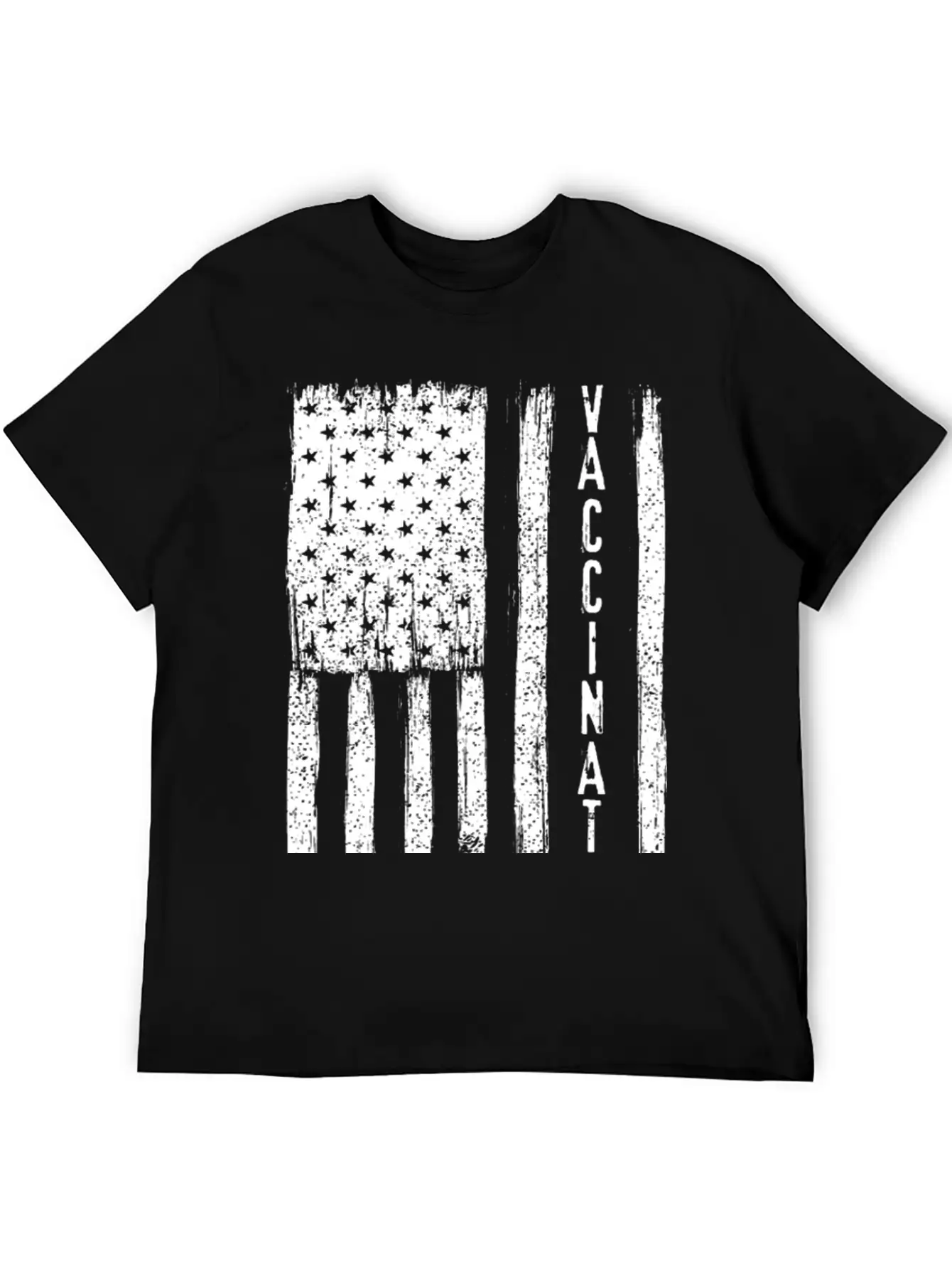 Vaccinated Grunge American Flag Basic Graphic T-Shirt – Daily Comfort In Soft Cotton