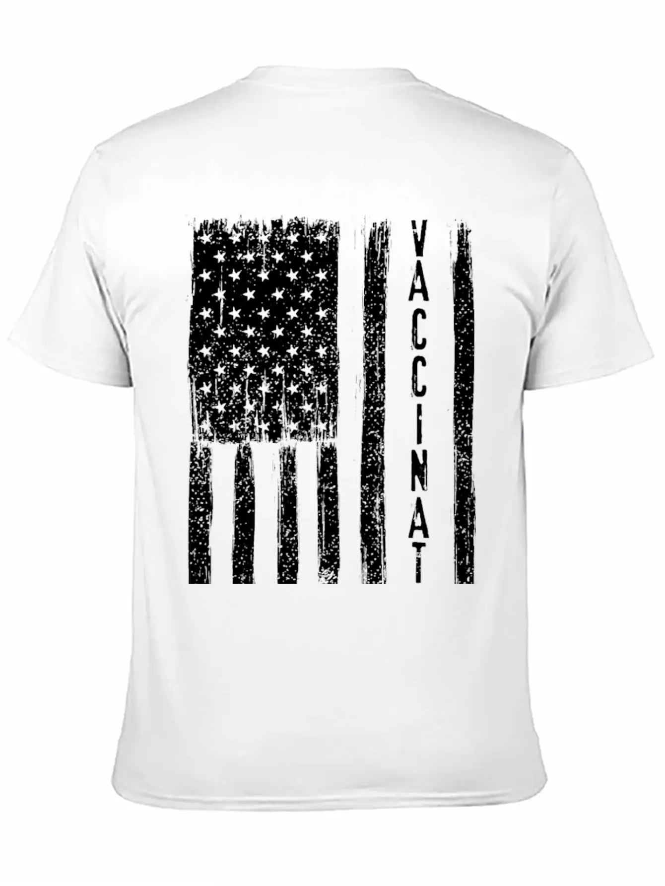 Vaccinated Grunge American Flag Basic Graphic T-Shirt – Daily Comfort In Soft Cotton