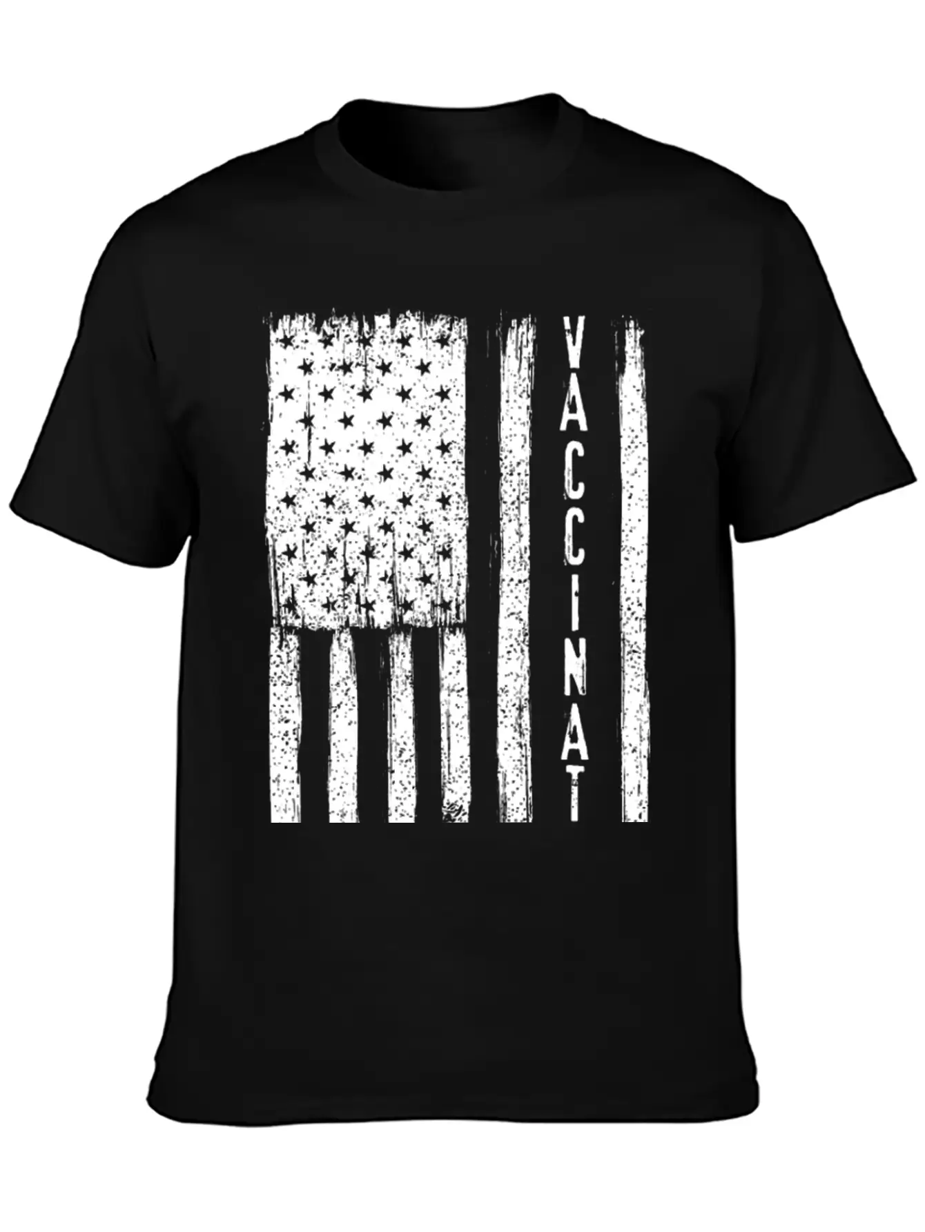 Vaccinated Grunge American Flag Basic Graphic T-Shirt – Daily Comfort In Soft Cotton