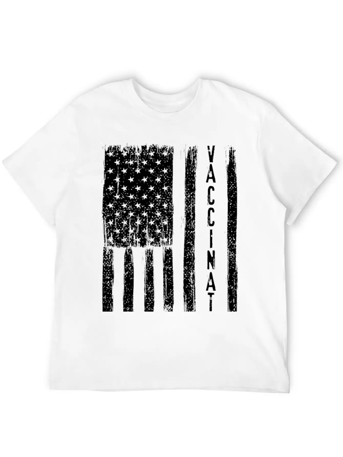 Vaccinated Grunge American Flag Basic Graphic T-Shirt – Daily Comfort In Soft Cotton